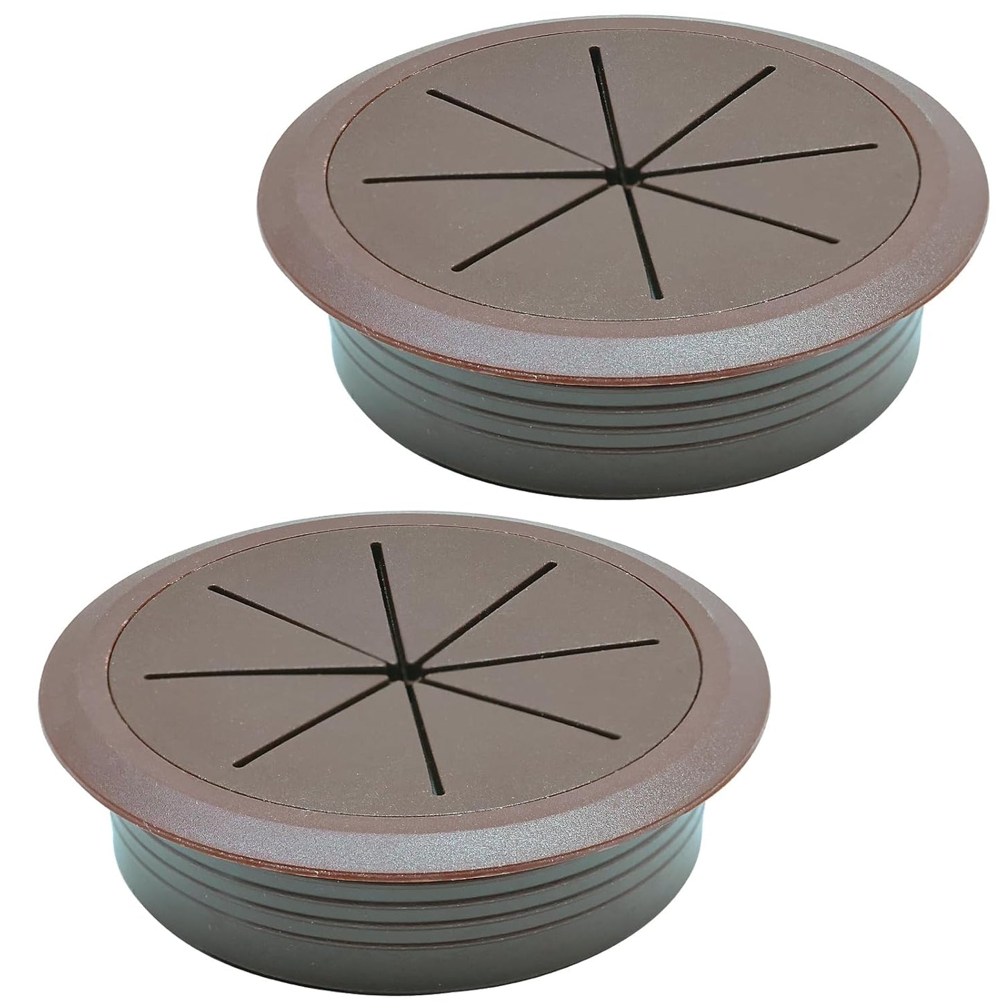 Desk Grommet 3-1/8" (80 mm), Desk Hole Cover for Cables Coffee, Cable Grommet ABS Plastic, Desk Hole Grommet for Office and Home Table Cable, Detachable & Flexible Cable Cord Organizer-2 Pcs