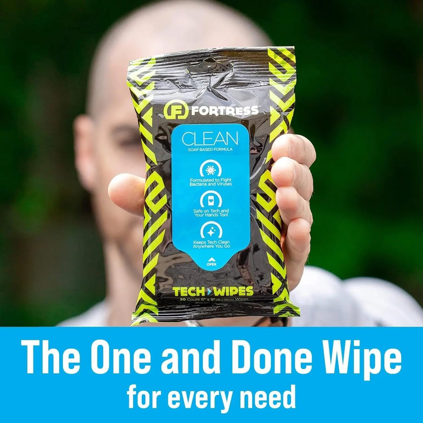 Fortress Electronic Wipes (25 ct, Pack of 12) To-Go Tech Wipes for Screens, Phones, Keyboards, TV Monitors, Computer Screens, and More [Travel Size] Skin-Safe
