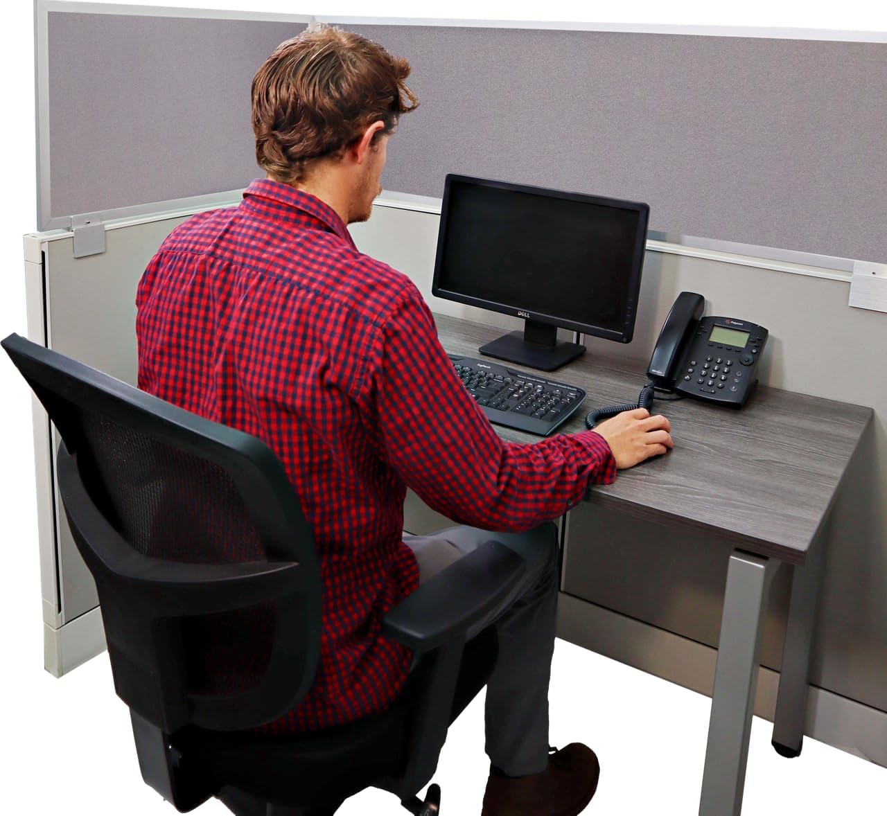 OBEX Acoustical Cubicle Privacy Screen Extender Desk Panel & Office Divider, Add Separation & Block Noise, 24" x 36", Slate