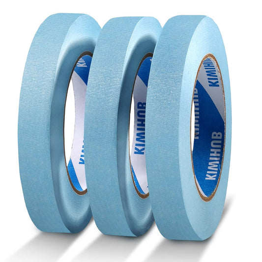 Light Blue Painters Tape,0.7" x 60 Yards x 3 Rolls (180 Yards Total) - Medium Adhesive Masking Tape for Painting,Labeling,DIY Crafting,Decoration and School Projects