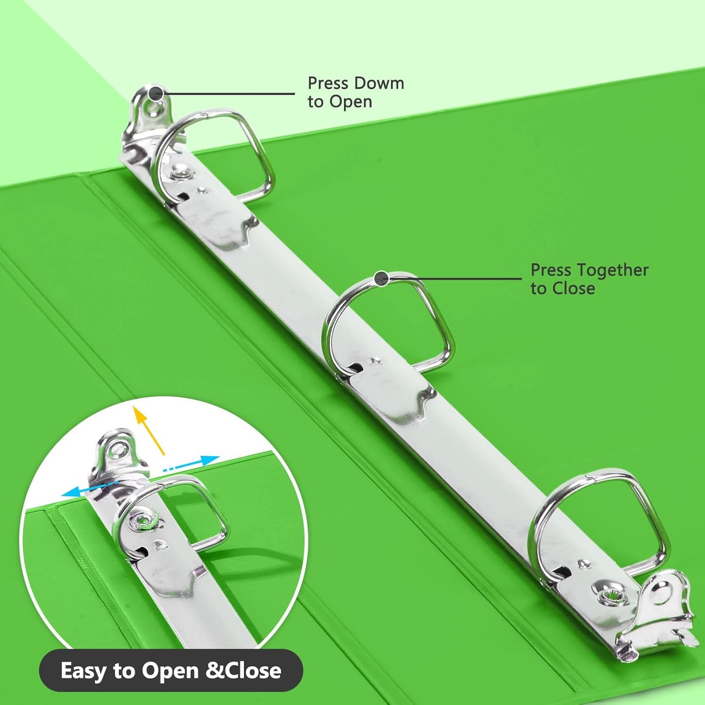 ViVin Sturdy 1 Inch D Ring Binders, 3 Ring Binders with 2 Pockets, Hold 225 Sheets of US Letter Size Paper for Office,Home,School, 6 Pack (Ivy Green)