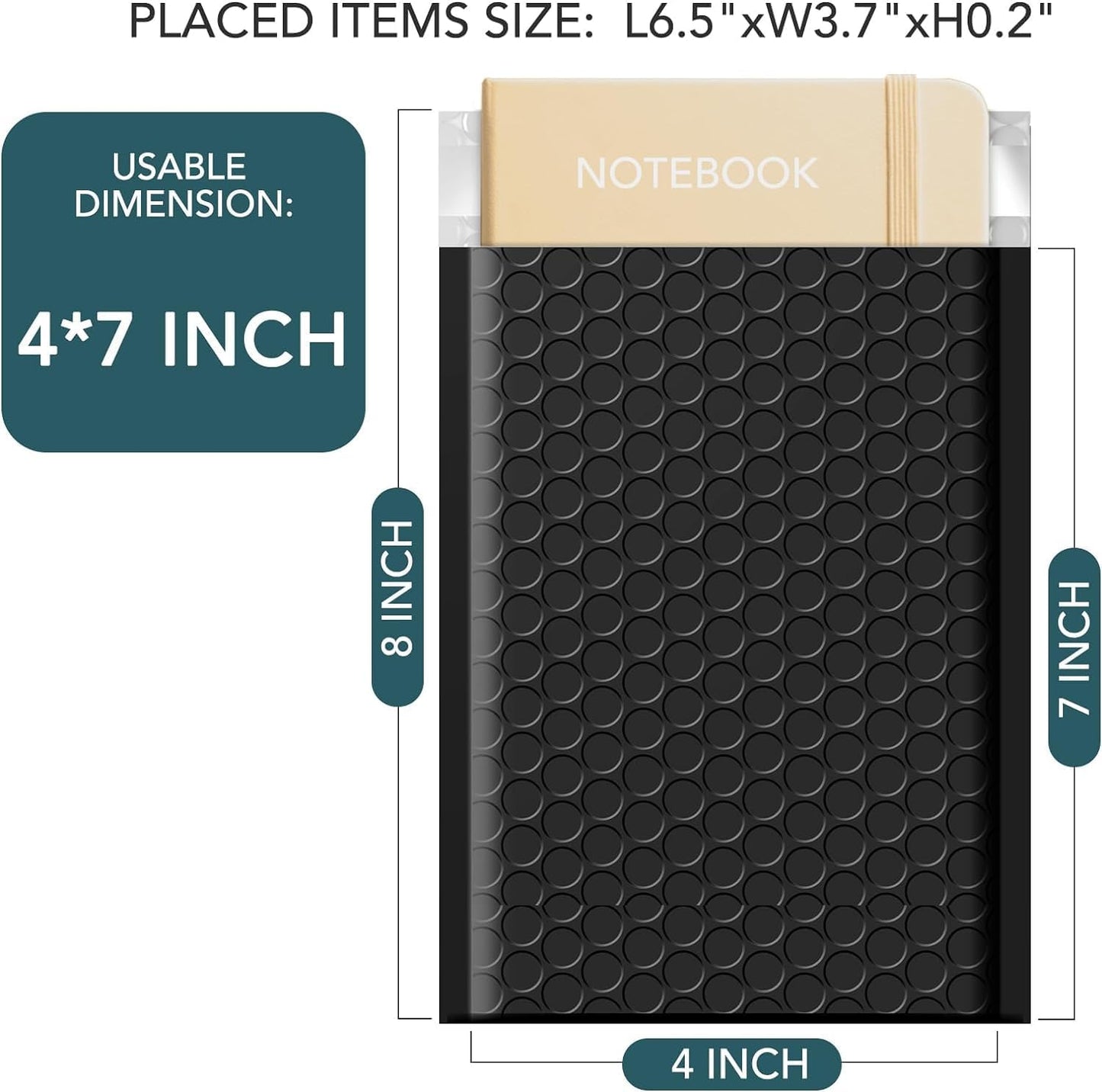 METRONIC 4x8" Bubble Mailer 19200 Pack Waterproof Black Small Bubble Mailers Usable Size 4x7" Self Seal Mailing Envelopes Bubble Padded for Small Business Mailing Jewelry Makeup Cards Envelope Mailers
