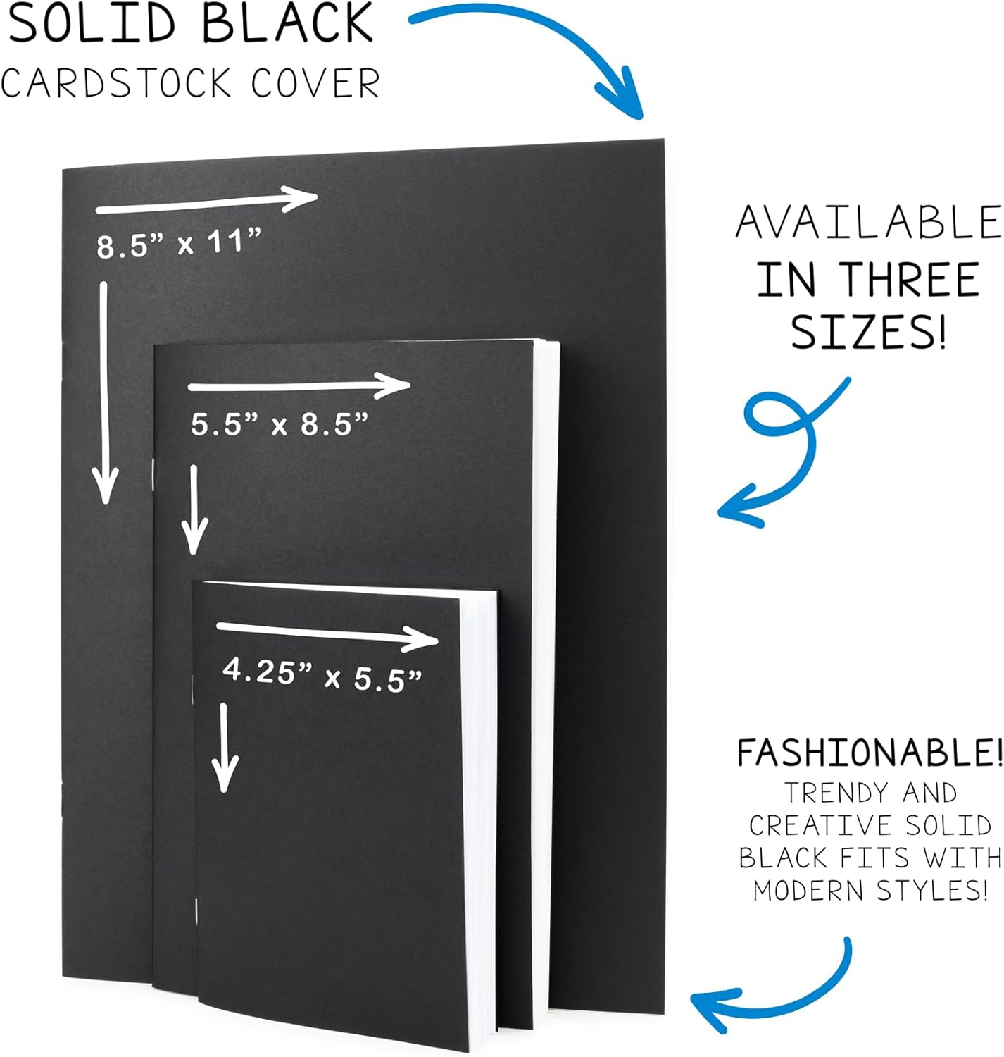 Hygloss Blank Books 5.5 x 8.5 Inches - 20 Pack – Black Color Paperback for Drawing & Writing – Empty Books for Journaling, Sketching or Arts & Craft