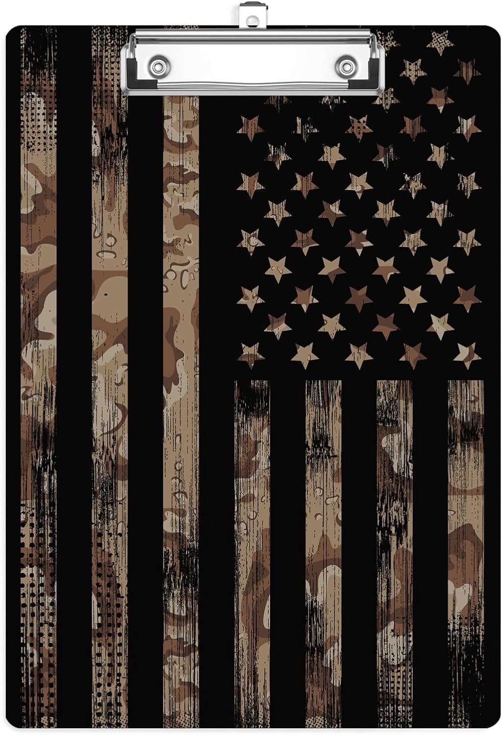 Camouflage Flag Plastic Clipboards,Cute Fashion Clipboard Decorative 8.5" x 12.5"Standard A4 Size Clipboards,Acrylic Clipboard for Teacher,Social Worker,Students,Nurse,Office Supplies