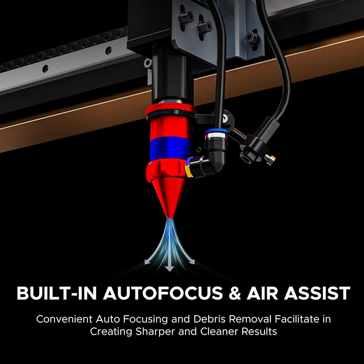 OMTech 60W CO2 Laser Engraver, 28"x20" Cutting & Engraving Machine with Autofocus, Air Assist, 4-Way Pass, Autolift, RDWorks, for Wood, Glass, Acrylic, Leather, Cardboard