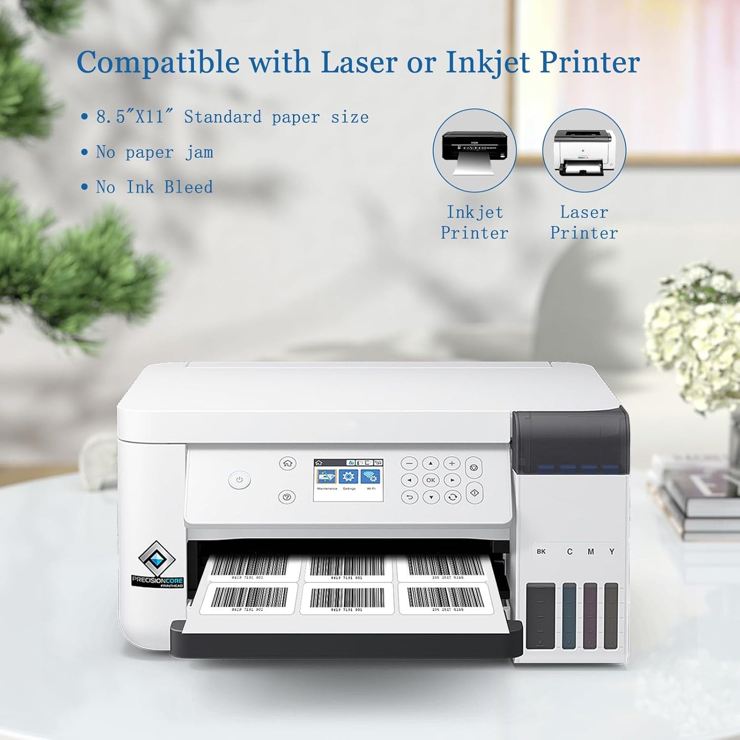 [2000 Sheets 60000 Labels] BESTIKER Address Labels 1” x 2-5/8” Shipping Mailing Labels 30 per Page Printable FBA Barcode Label, Laser & Inkjet Printer Labels 30up White