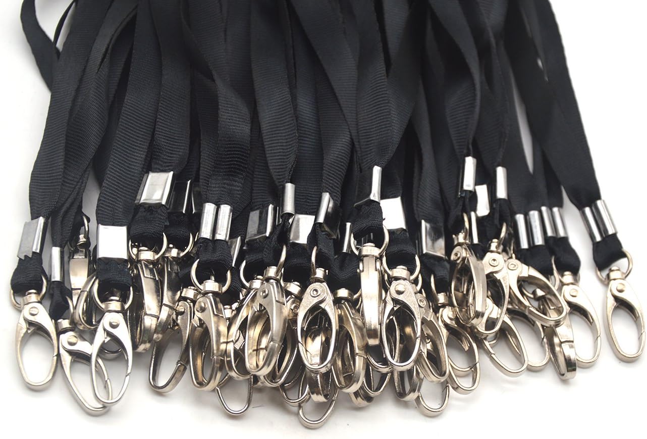 Lanyards 100Pcs Bulk Lanyard for Id Badges,Badge Lanyards Swivel Hooks Clips Great for Name Tags Badge