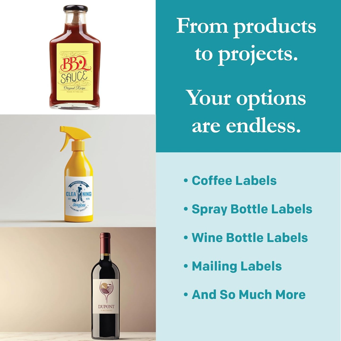 Premium Label Supply White Sticker Labels – 3" x 5" – Laser/Inkjet Compatible – (4 per Sheet), 2000 Sheets – 8,000 Total Adhesive Labels