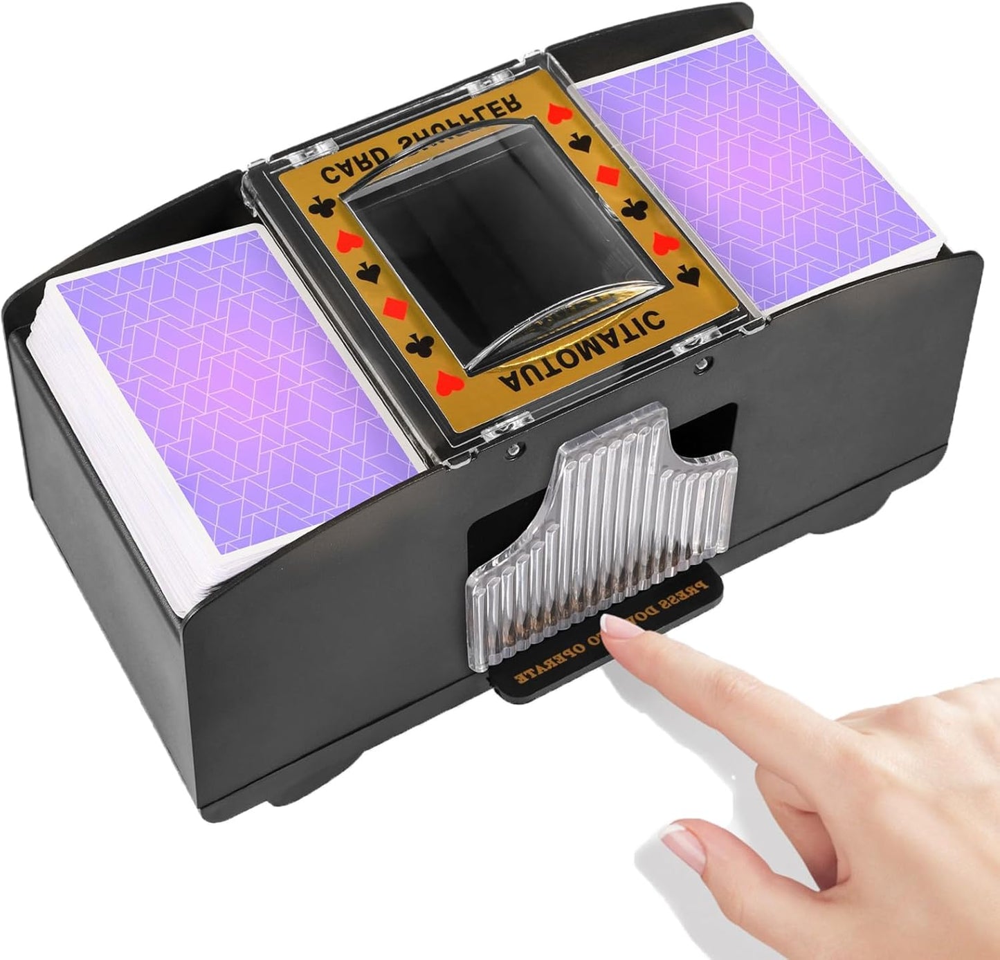 Automatic Card Shuffler 2/1/4/6 Deck,Battery-Operated Electric UNO Poker Shuffler,Playing Card Shuffler for Home Card Game,Travel
