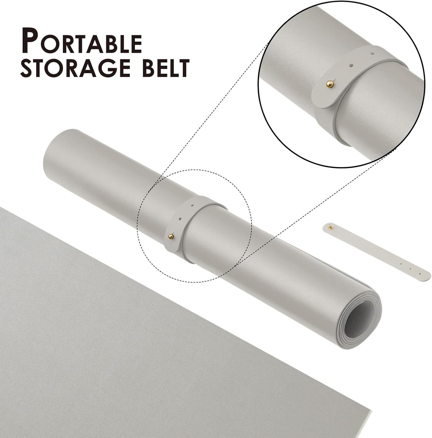 Leather Desk Mat - Non-Slip PU Desk Pad for Office and Home - Desk Organization and Accessories - Ideal for Large Mouse Pad and Desk Mats on Top of Desks (Silver,36"x 17")