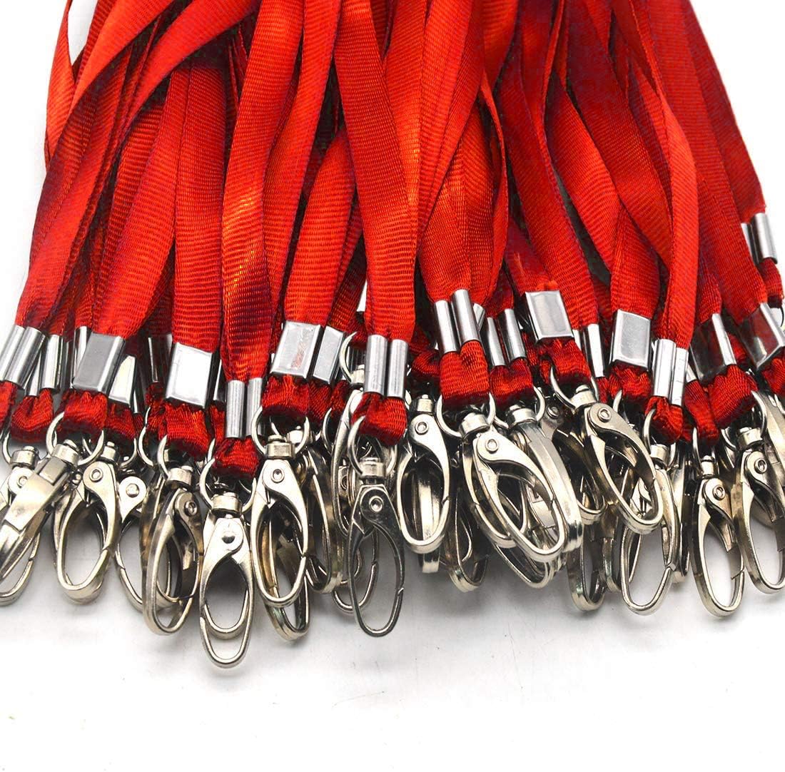 Lanyards 100Pcs Bulk Lanyard for Id Badges,Badge Lanyards Swivel Hooks Clips Great for Name Tags Badge