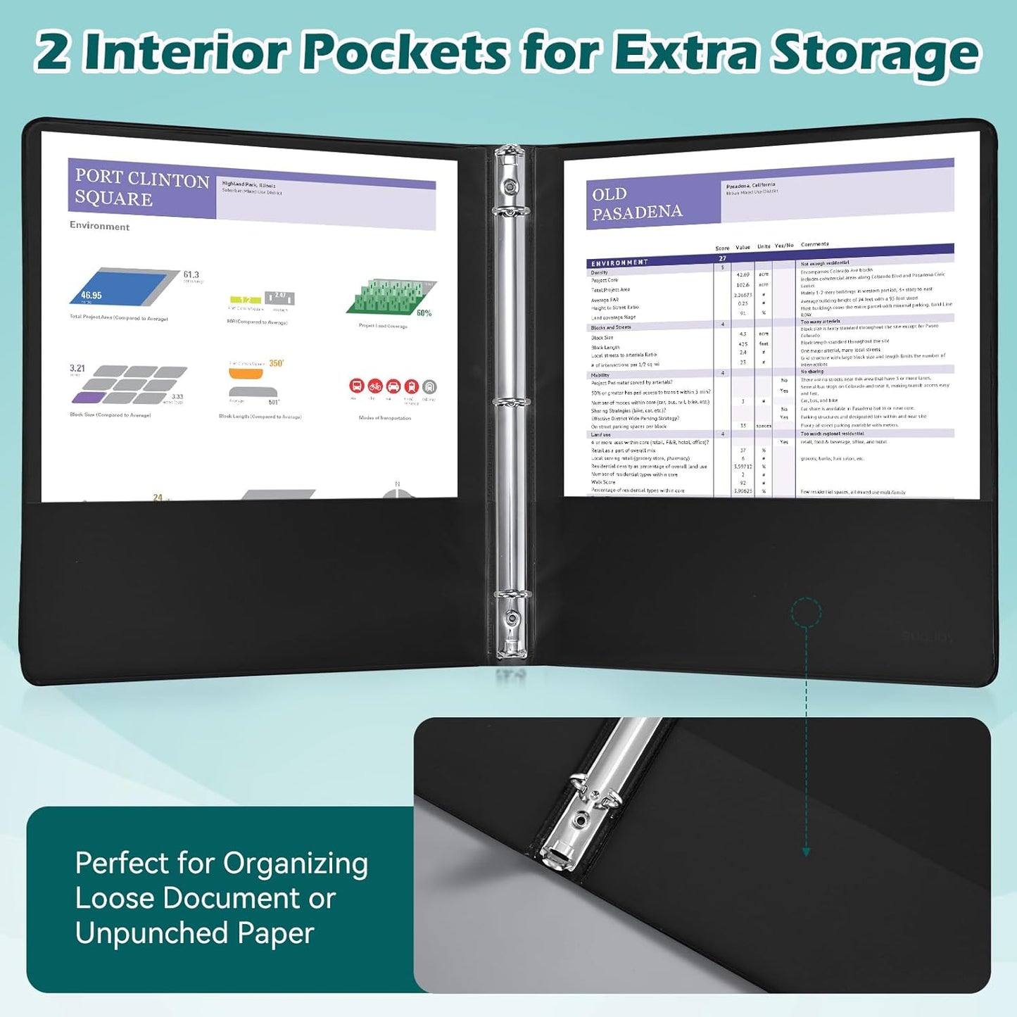 3 Ring Binder 0.5 Inch 12 Pack, 0.5" Clear View Round Ring Binders, PVC-Free, Holds for 100 Sheets 8.5"x 11" US Letter Size Paper, 1/2 in Durable Black Binders for Office,School and Home.
