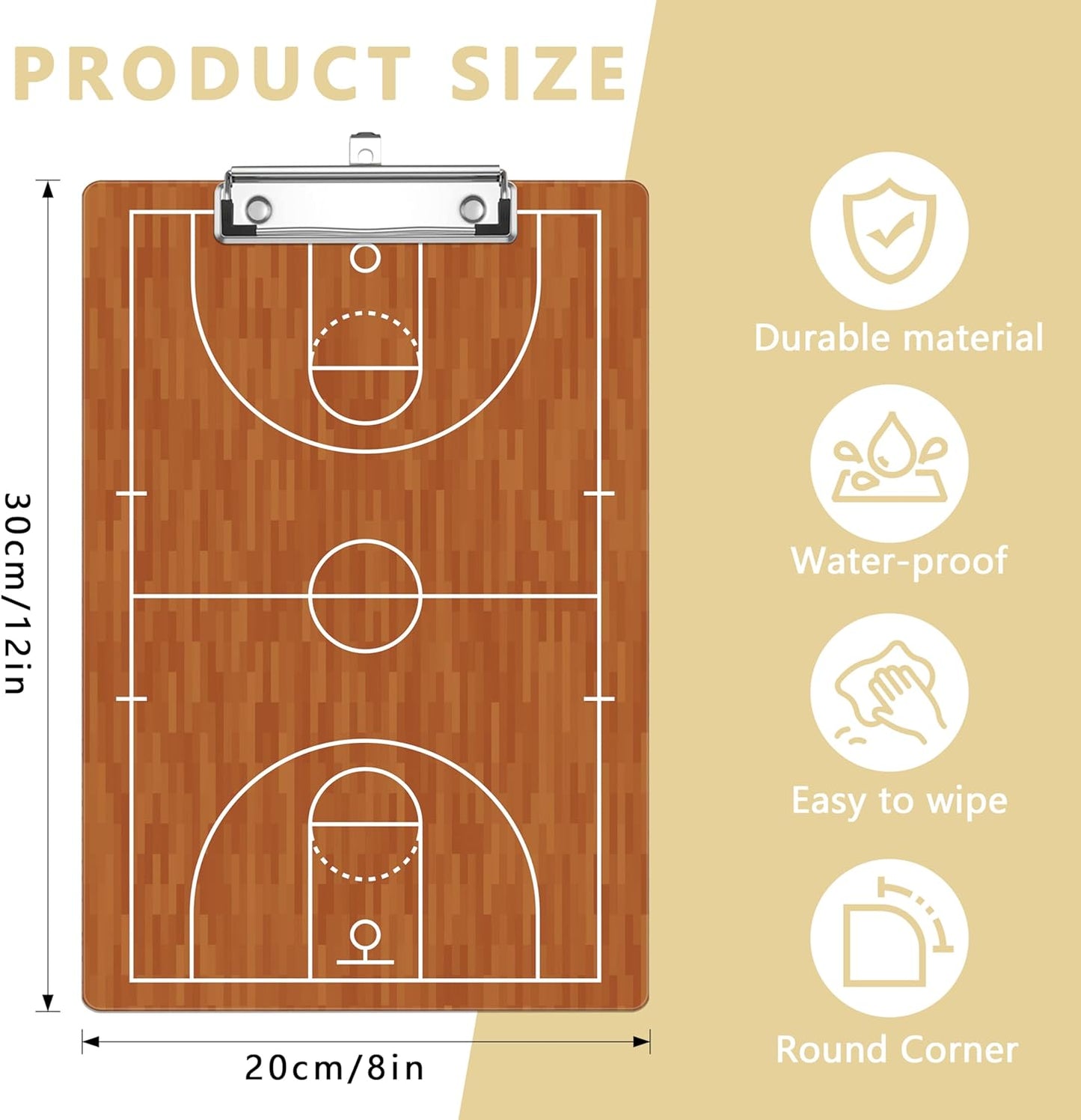 Basketball Coaching Plastic Clipboards,Decorative Plastic Acrylic Clipboard for Teacher Social Worker Students Office Supplies 8 * 12
