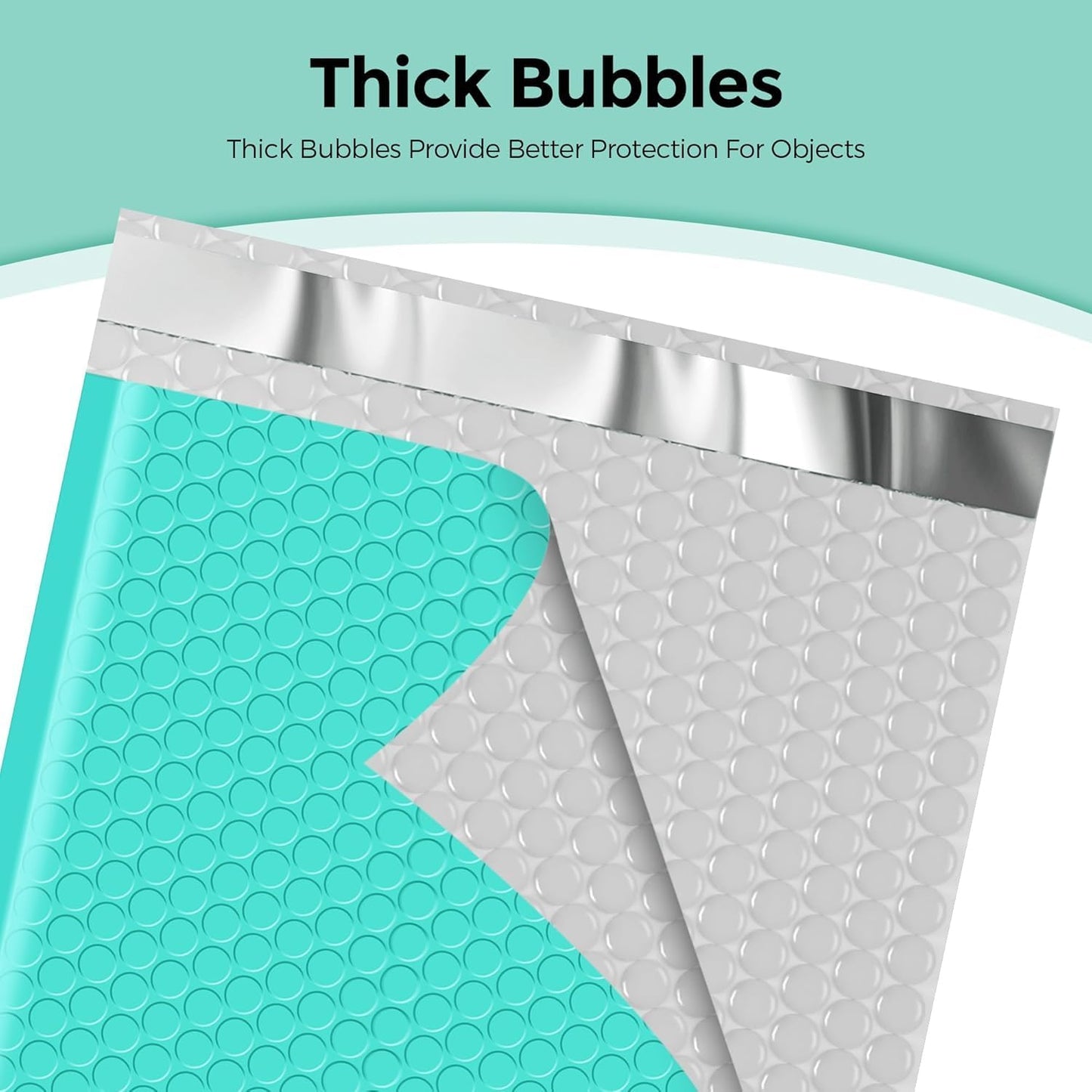Metronic 6000 Pack Bubble Mailer 8.5x12 Inch Teal,Usable Size 8.5x11" Waterproof Padded Envelopes,Self-Seal Modern Bubble Mailers Cushioning for Shipping,Jewelry Makeup Supplies,Gift Packaging Bulk