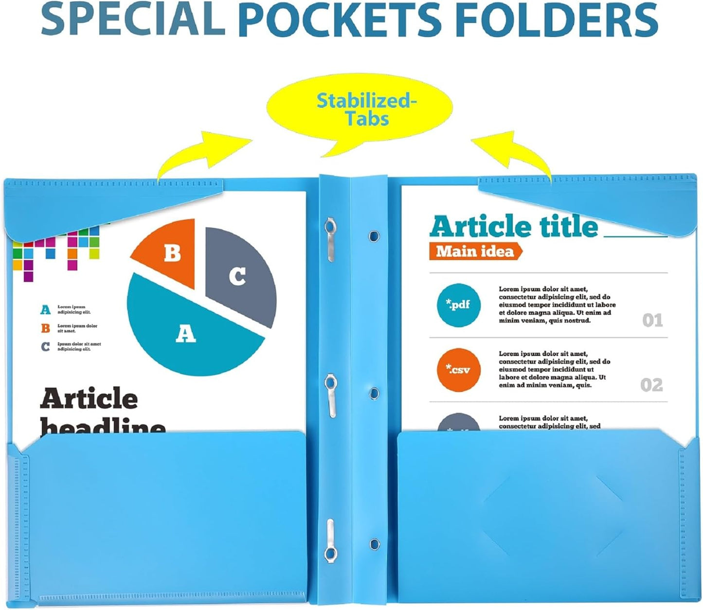 16 Packs Heavy Duty 3 Pockets Folders with Prongs, Plastic Folders with Clear Front Pocket, for Letter Size Paper, Assorted Colors/Card Slot for Class Office Home