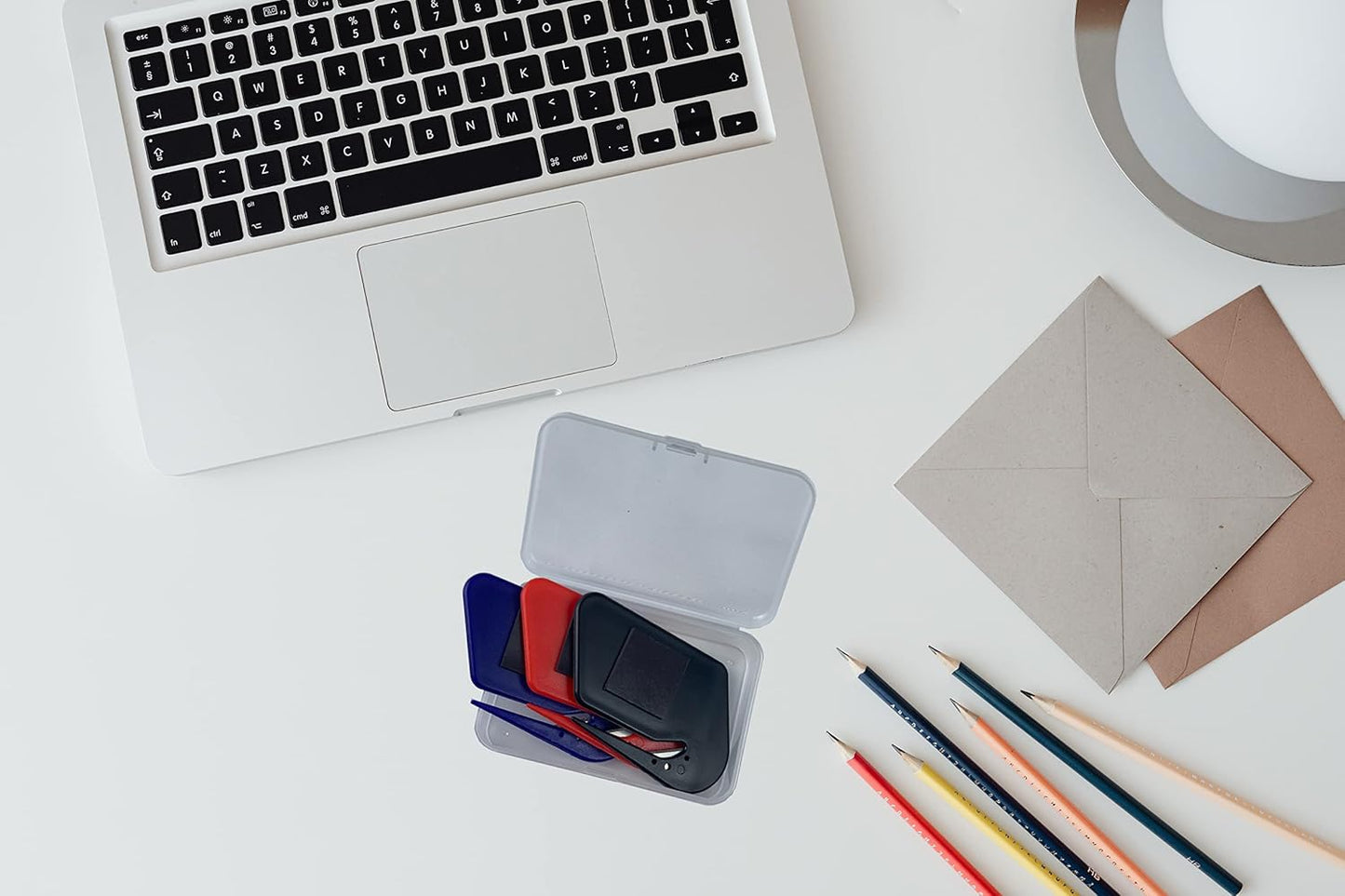 Magnetic Letter Openers Envelope,3 Pack,Envelope Opener Slitter,Mail Openers Blade with Magnet,Letter Opener for Women,Envelope Cutter(red,Blue,Black)