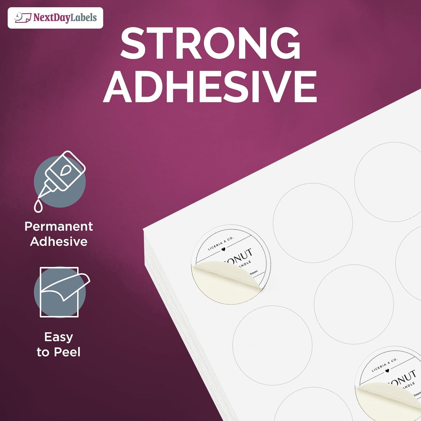 NextDayLabels - 1 Inch Round Labels - Round Sticker Labels for Printer - Matte White Blank Laser/Inkjet Printer Labels - Circle Stickers Printable Labels (500 Sheets, 63 Per Sheet, 31500 Labels)