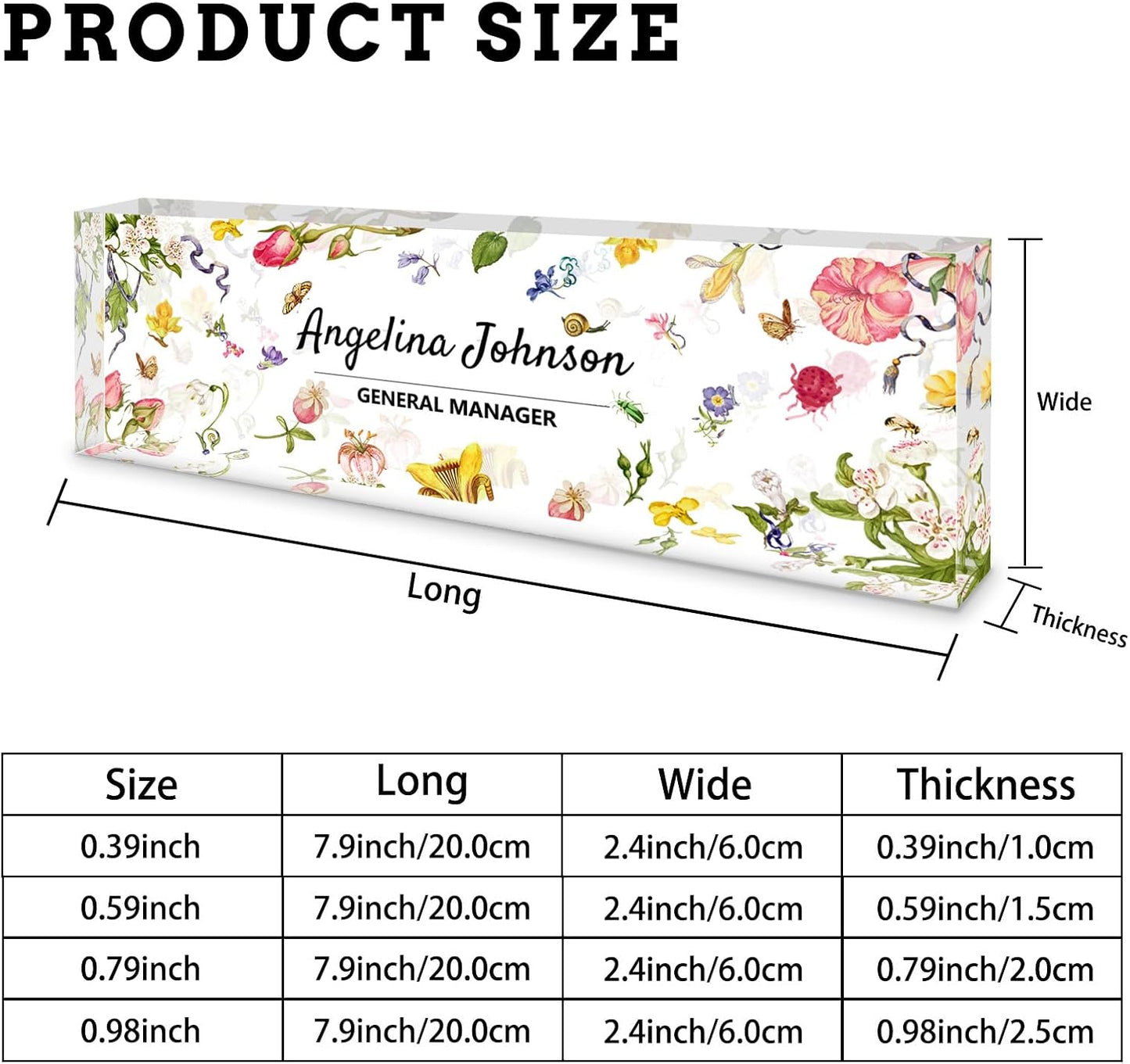 Personalized Name Plate for Desk, Custom Acrylic Desktop Accessories Office Decor for Women Men, Offices Gift for Coworkers Boss Teacher, Employee Appreciation Gifts
