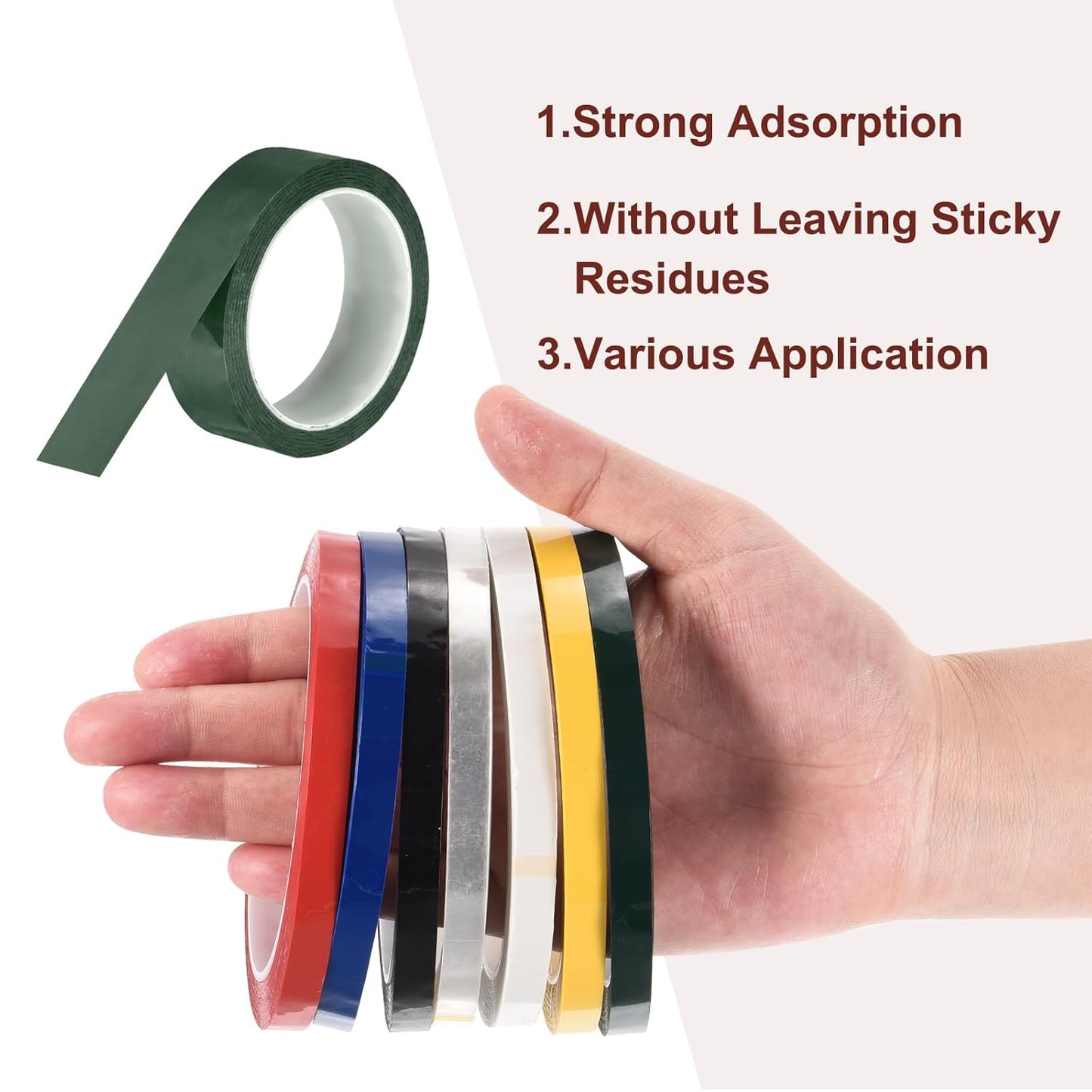 MECCANIXITY 6 Rolls Whiteboard Tape Graphic Chart Tape 30mm 54.7 Yard Art Tape Thin Self-Adhesive Pinstripe Tape Masking Tape for Gift Wrapping Craft Supplies, Green
