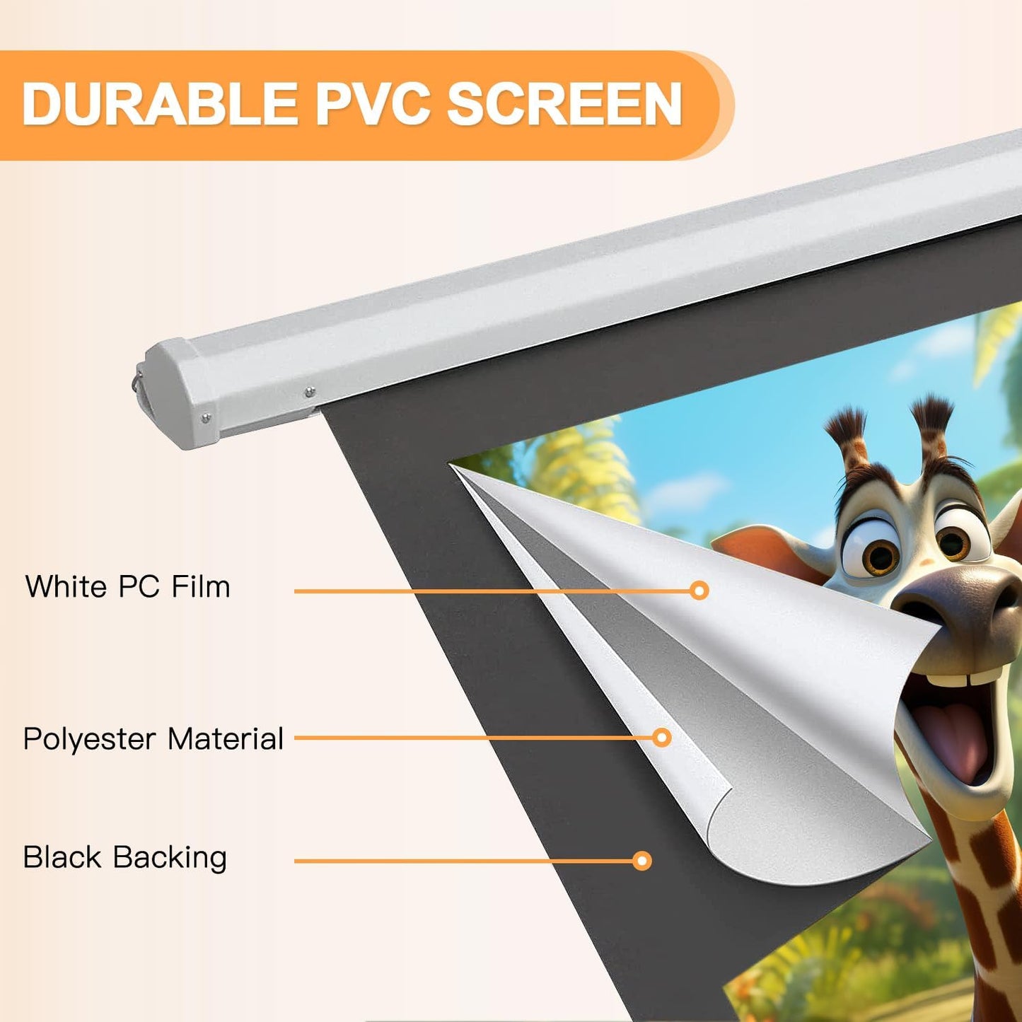 YODOLLA 72" Projector Screen Motorized 16:9, 4K HD Pull Down Retractable Projection Screens Electric Automatic Wall Ceiling Movie Screen for Office Classroom Indoor with Remotes
