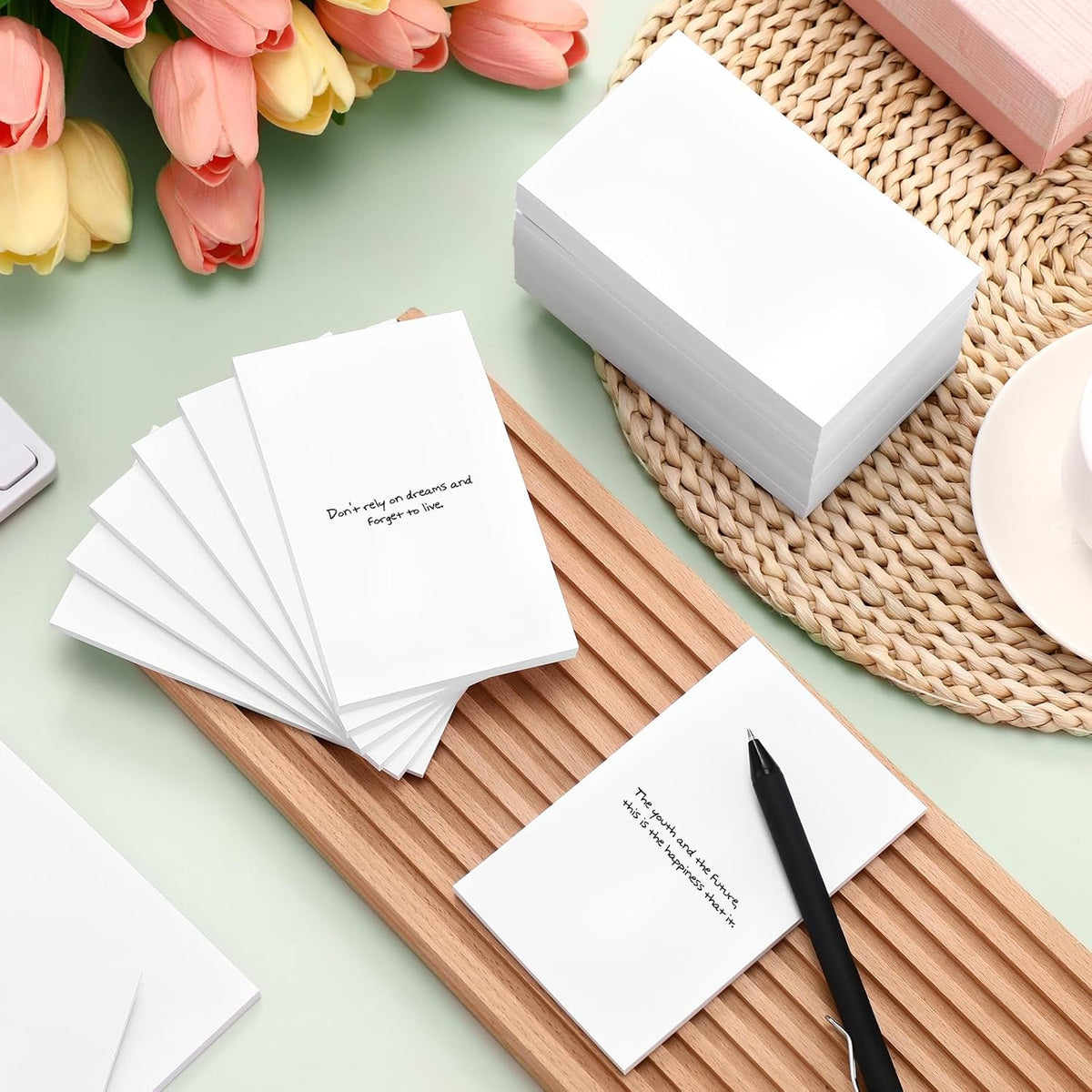 Fainne 3 x 5 Inch Paper Note Pads White Memo Pad Blank Writing Memo Scratch Paper for Waitress Waiter Book to Do Grocery List Small Notebook Restaurant Checkbook, White(120 Pack)