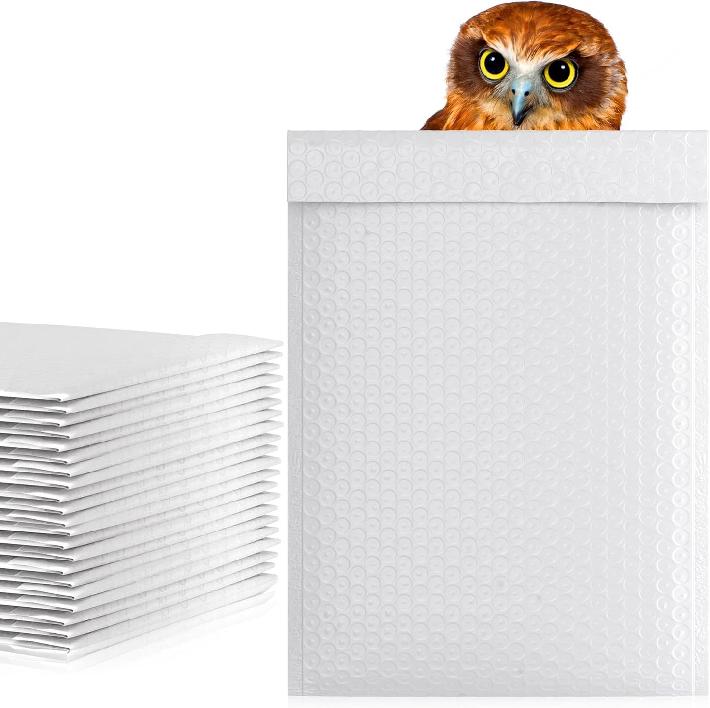 White Poly Bubble Mailers 9.5 x 13.5 Inch. Pack of 1000 Padded Envelopes Waterproof. Self Seal Padded Mailers with Durable Seams. Lightweight Padded Shipping Envelopes for Mailing Fragile Things