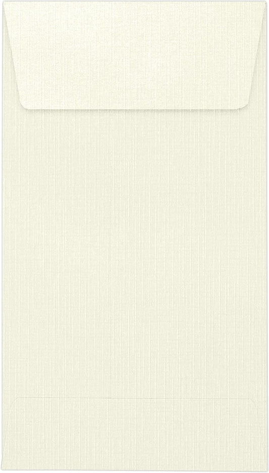 LUXPaper #5 1/2 Coin Envelopes | Peel & Press | 3 1/8" x 5 1/2" | Natural Linen | 80lb. Text | 50 Qty