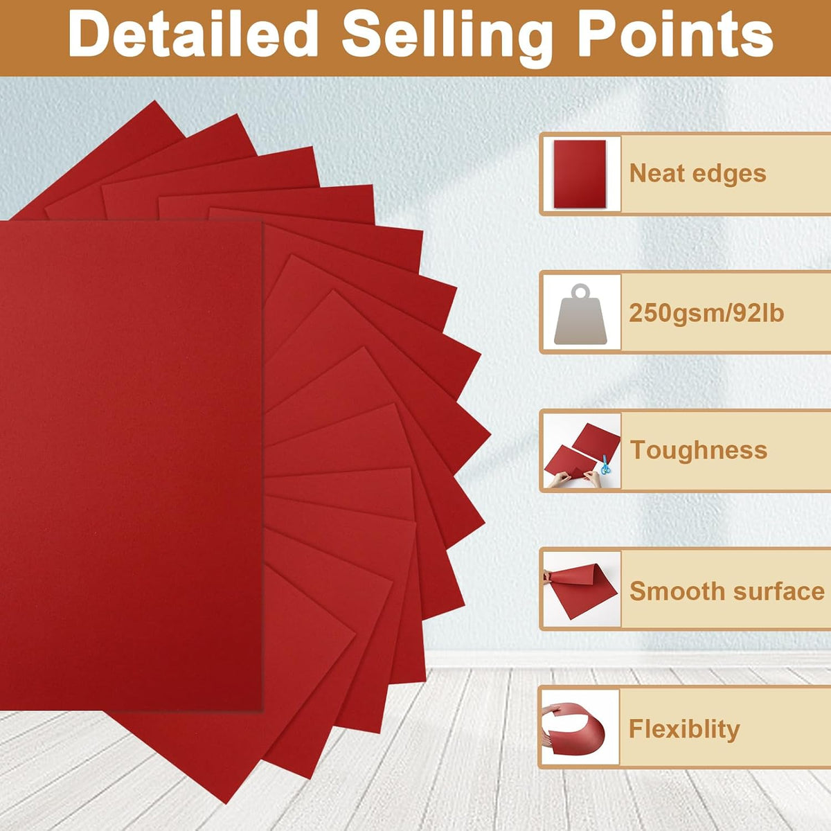 28 Sheets Christmas Red Cardstock 8.5 x 11 Craft Paper, 92lb Dark Red Card Stock for DIY Card Making, Thank You Cards, Wedding, Invitations, Birthday