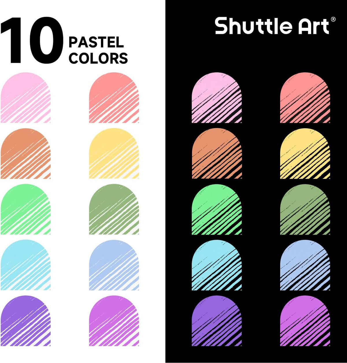 Shuttle Art Colored Retractable Gel Pens, 10 Pastel Ink Colors, Cute Pens 0.7mm Fine Point Quick Drying for Black Paper Writing Drawing Journaling Note Taking School Office Home
