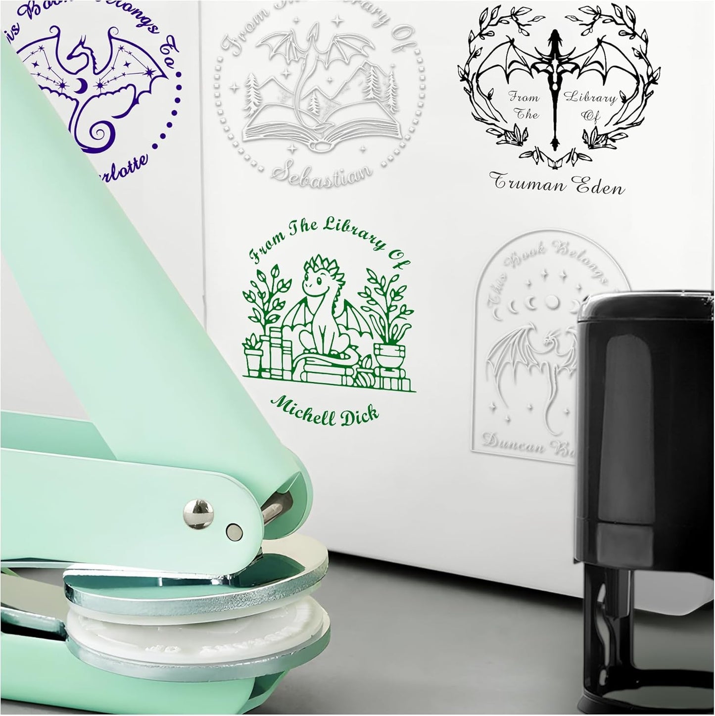 from The Library of Embossers & Stamps Custom Color Self-Inking Stamp with Your Name or Design Great for Personalizing Books, Text Books and Journals (17)