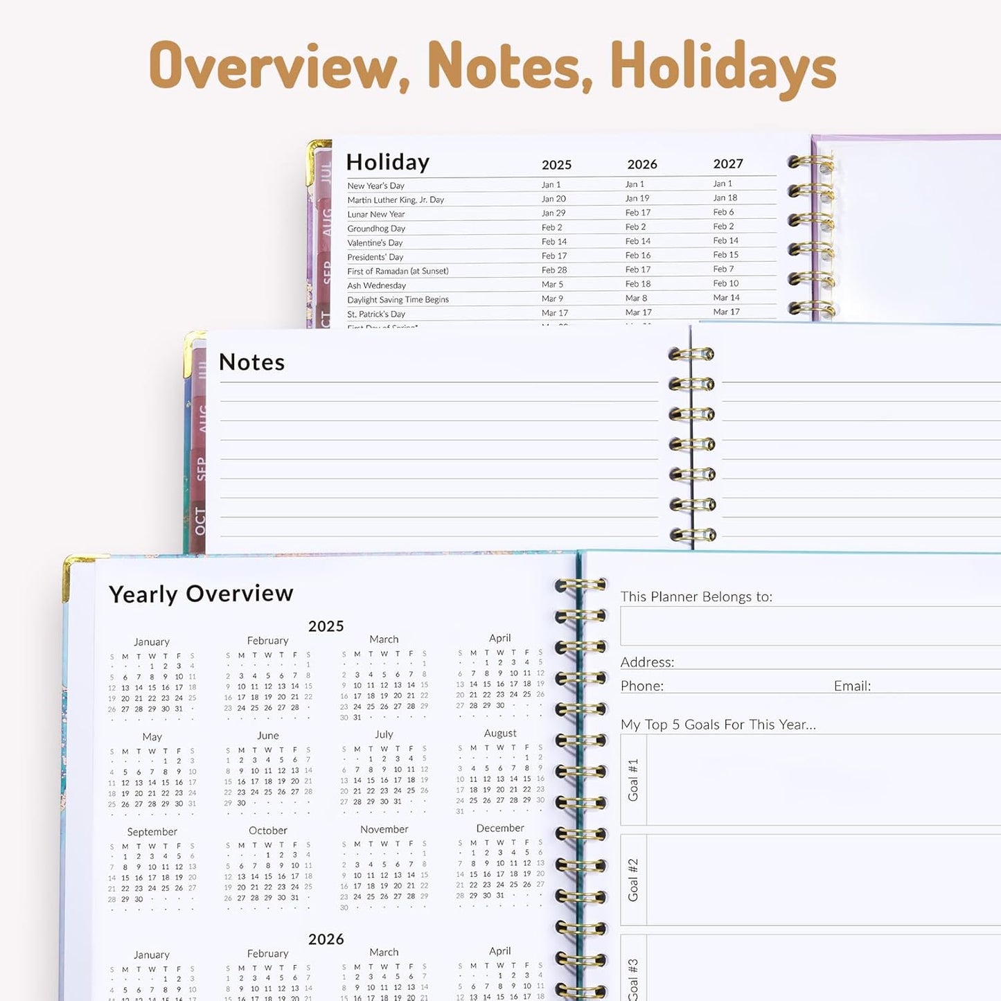 Forvencer Planner 2025-2026 for Women, Academic Year Monthly and Weekly Calendar Planner, July 2025 - Jun 2026, Hardcover Student Teacher Planners Agenda Book with Tabs, 8.5" x 11", Flower