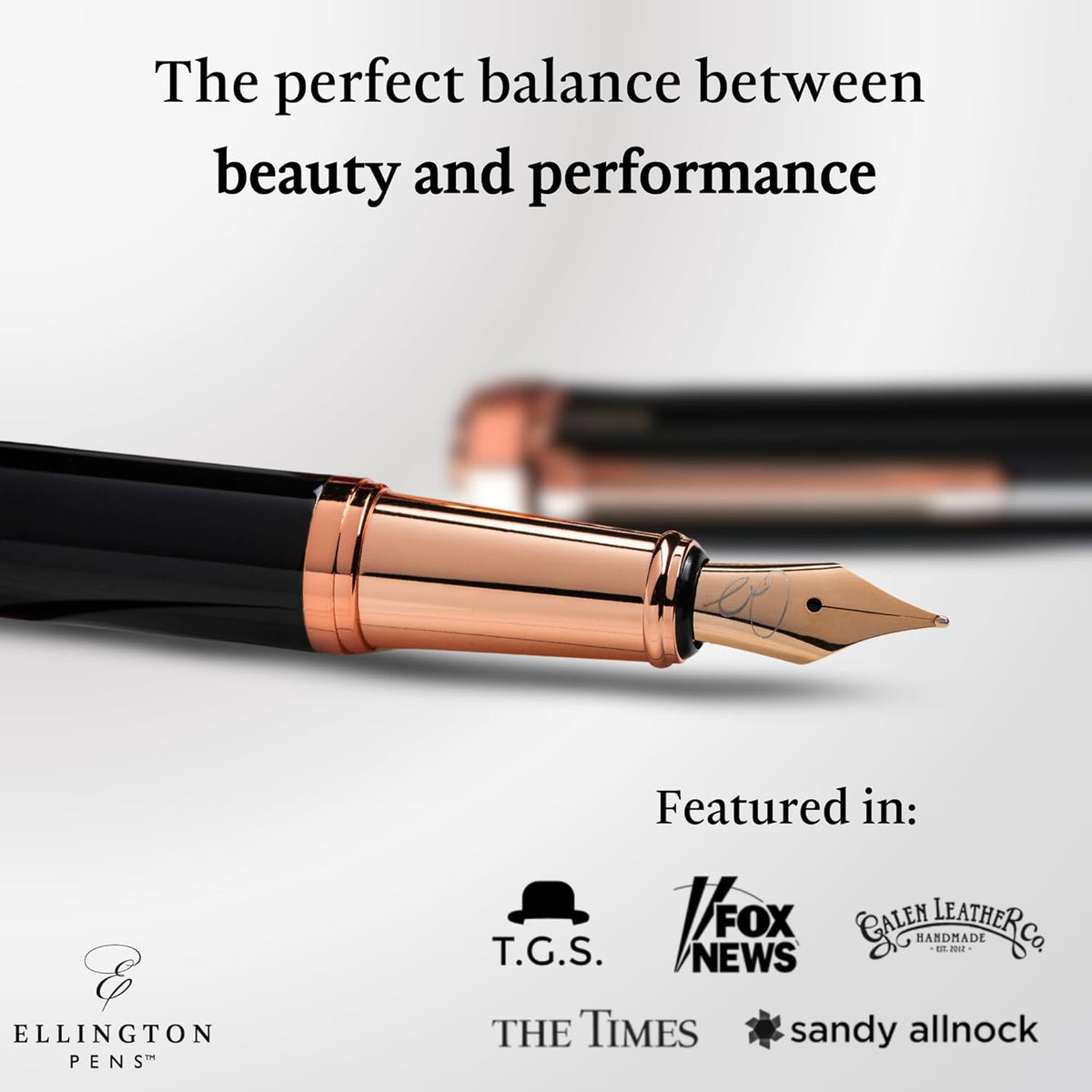 Luxury Fountain Pen Set- Fountain Pens for Writing - Smooth Medium Nib - Includes Refillable Ink Converter, 3 Ink Cartridges [Black & Blue], Gift Box - Elegant Calligraphy