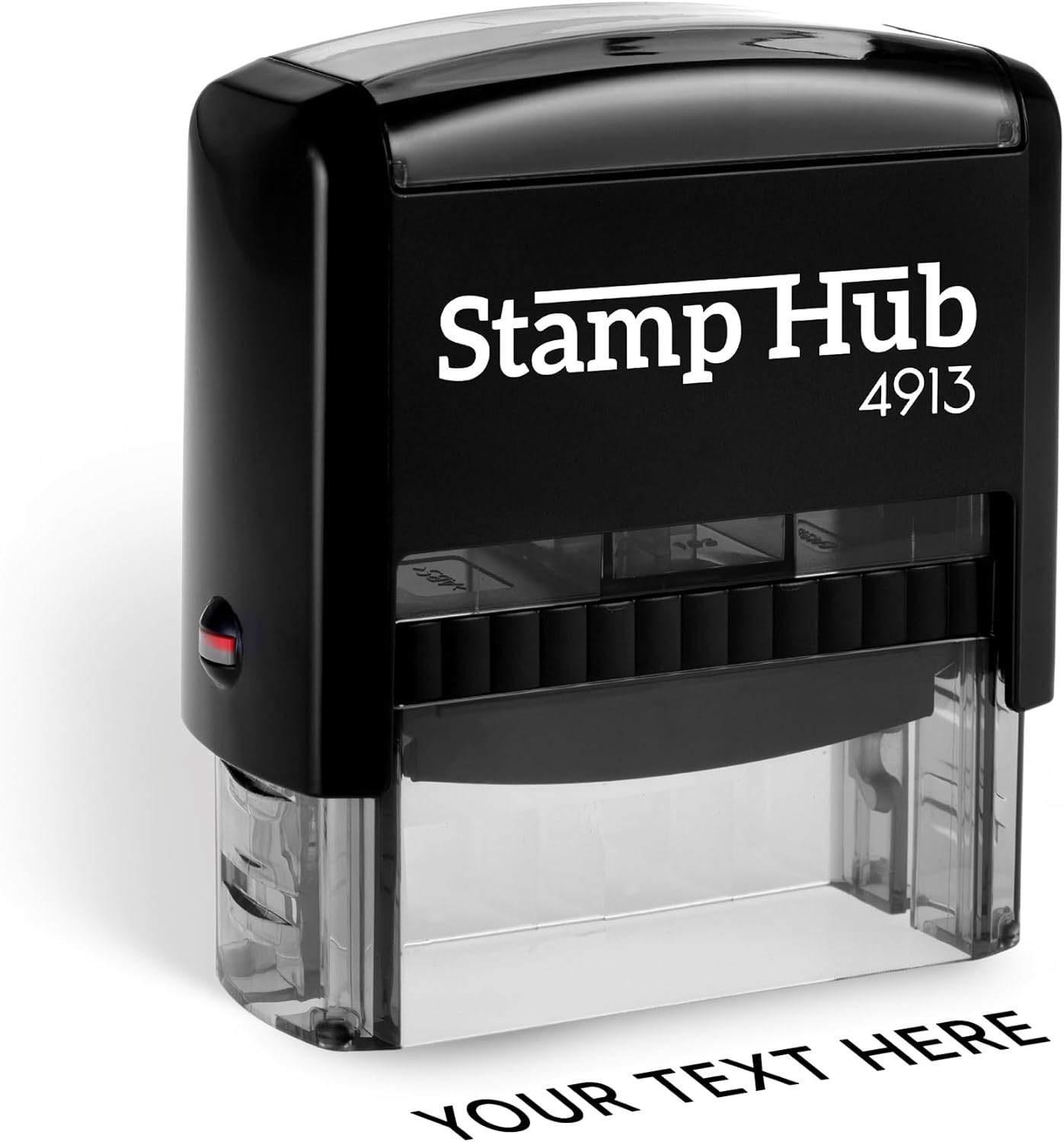 Self Inking Personalized Stamp - 1 Line Custom Stamp, Customizable Office Name Stamp, Ink Stamps for Business - Easy to Change Ink Cartridge, Multiple Ink Color Options - Large