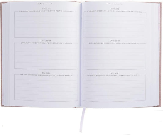 Graphique Self-Care Journal - Gratitude - 256 Pages - Weekly Quote & Daily Fill in Interiors - Hardbound Fabric Cover - Ribbon Marker (6" x 8")