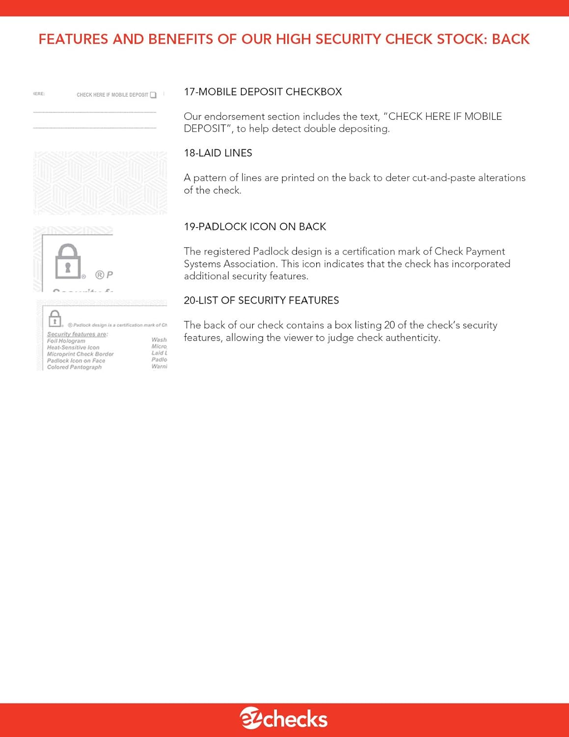 EZ Checks Premium Blank Hologram High Security Laser Check Stock | 500 Sheets | (Blue/Maroon, Check in Middle)