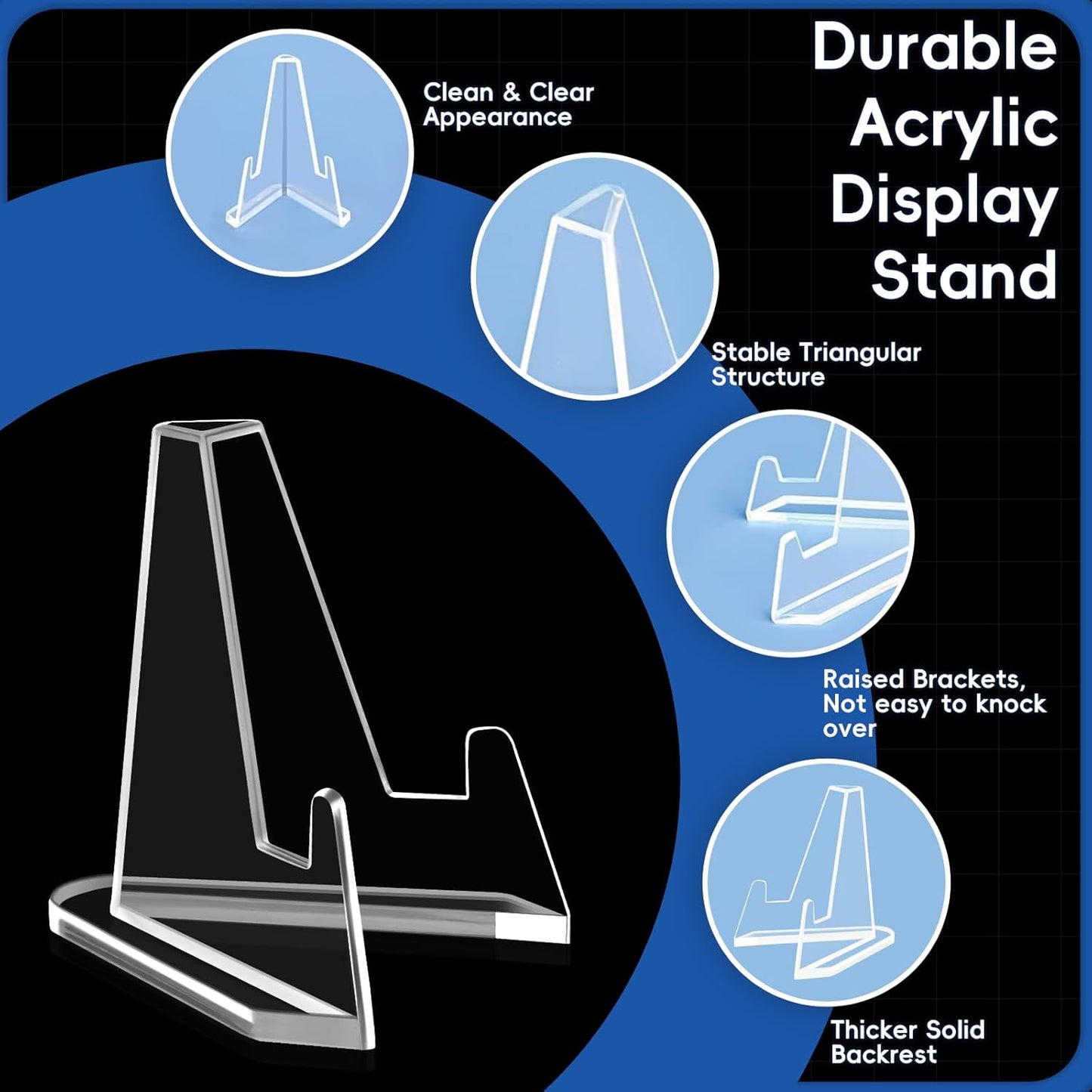 Acrylic Card Display Stands, 36 PCS Card Stands for Sports Cards, Clear Mini Easel Stand Holder for Challenge Coin Graded Card Sports Card PSA Card Baseball Card