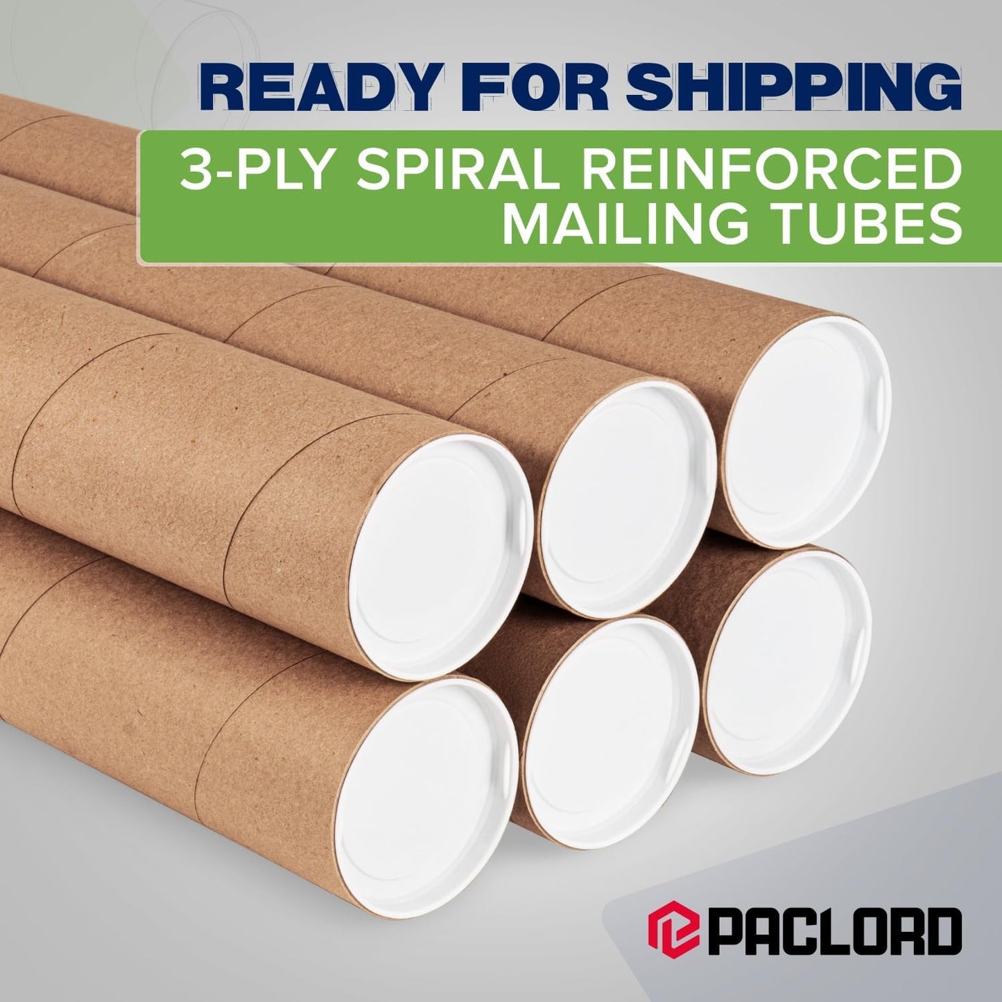 4" x 18" Reinforced Kraft Paper Mailing Tube, Pack of 1 Tube with 2 Caps – Secure USPS Approved Poster Tube – Cardboard Tube for Shipping and Storing of Posters, Prints, Artwork, or Documents
