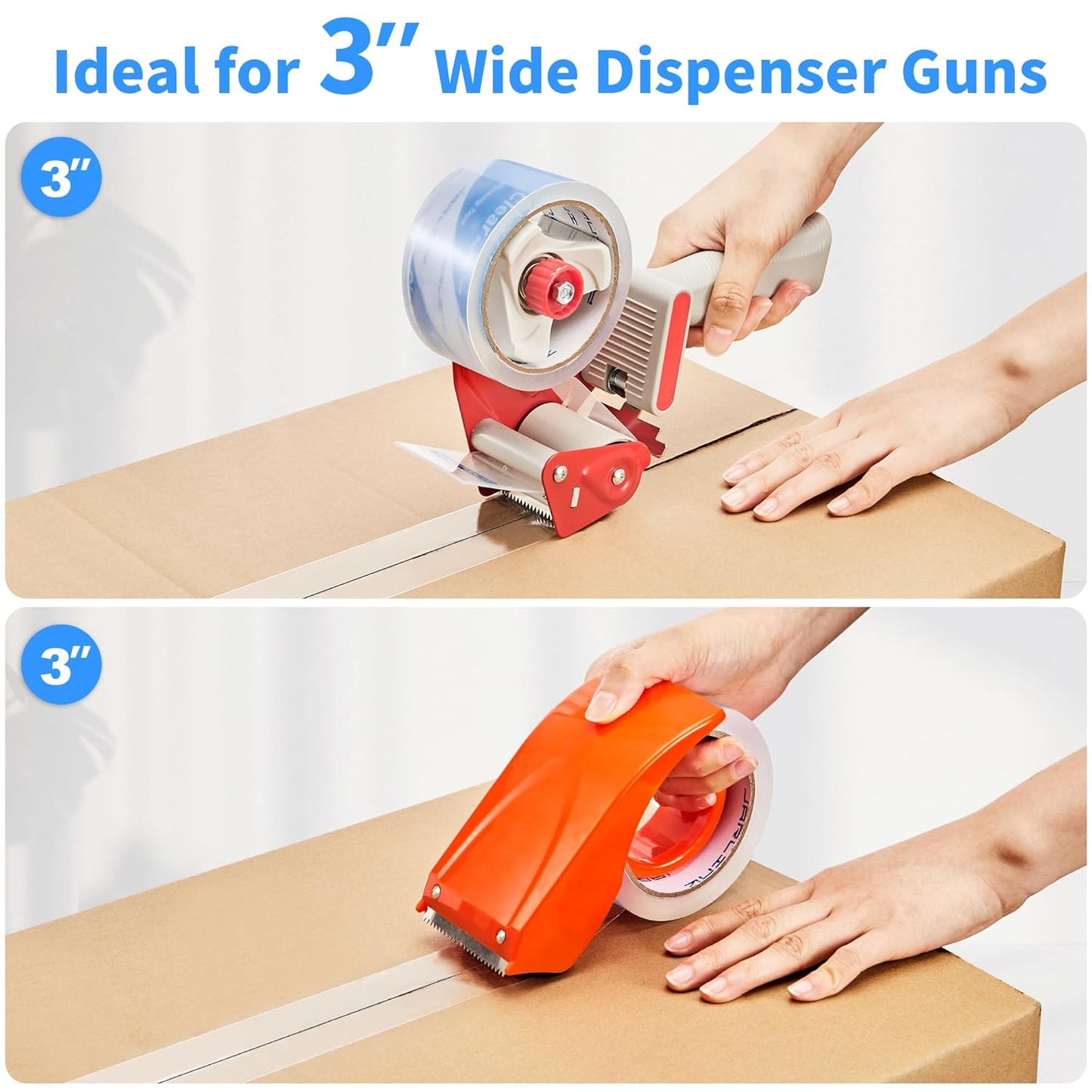 JARLINK No Noise Clear Quiet Packing Tape (6 Rolls), Heavy Duty Packaging Tape for Shipping Packaging Moving Sealing, 2.4mil Thick, 1.88 inches Wide, 60 Yards Per Roll, 360 Total Yards