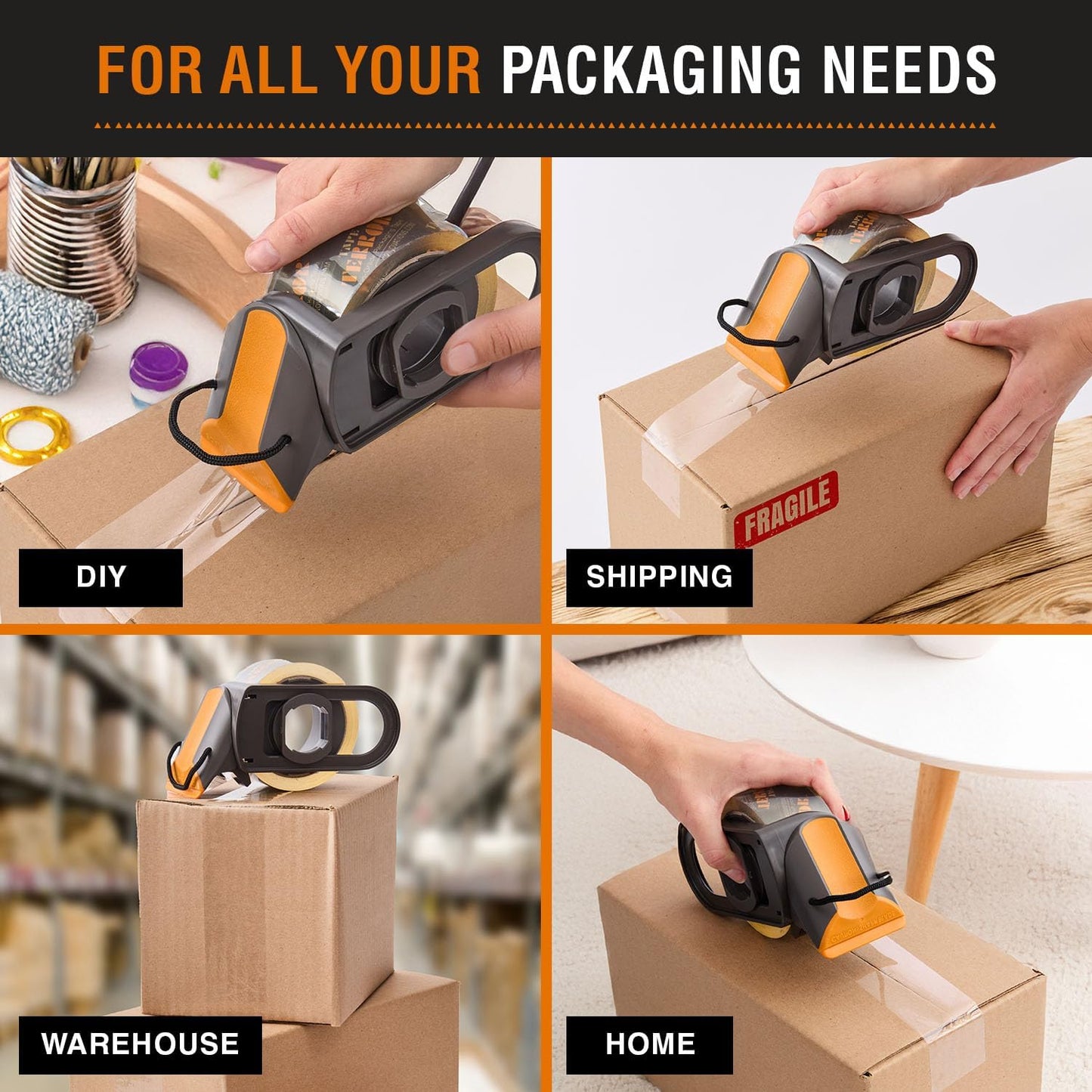 Professional-Grade Clear Packing Tape (1 Roll) - Heavy Duty Tape for Packing, Moving Boxes, Shipping, Mailing, Storage, and More - Packaging & Shipping Supplies (48mm x 50m per Roll)