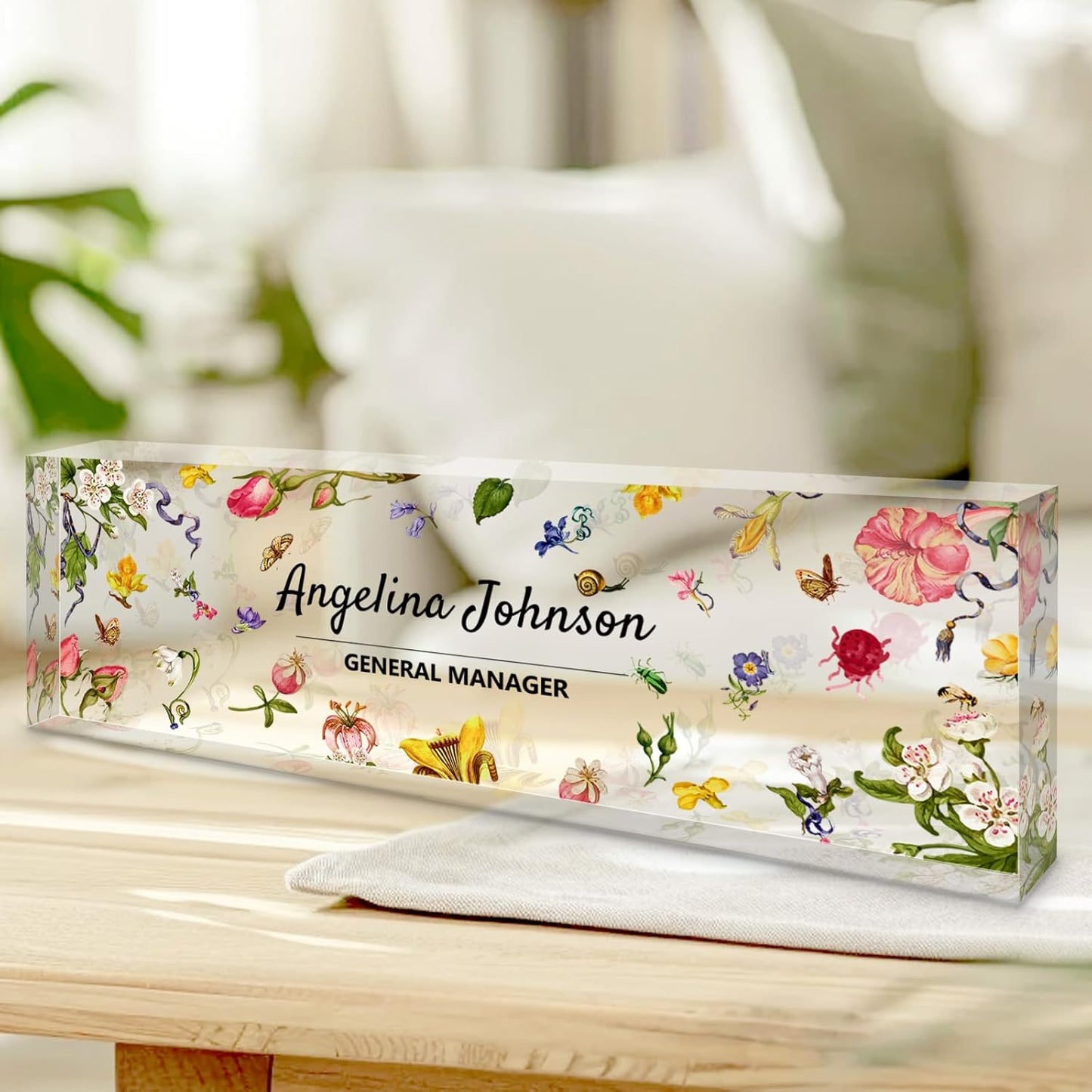 Personalized Name Plate for Desk, Custom Acrylic Desktop Accessories Office Decor for Women Men, Offices Gift for Coworkers Boss Teacher, Employee Appreciation Gifts