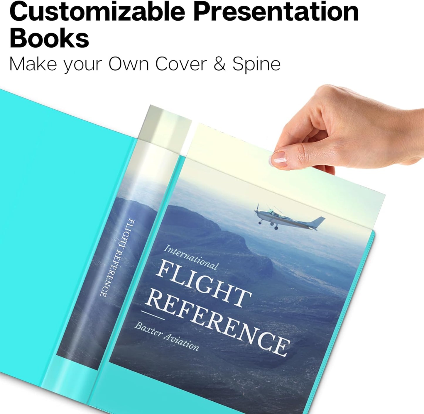 Dunwell Small Presentation Book 5.5x8.5 (2-Pack, Aqua), 24 Pockets Display 48 Half Size Pages, Plastic Binders with Sleeves, 5.5 x 8.5 Mini Booklets, Acid-Free Poly
