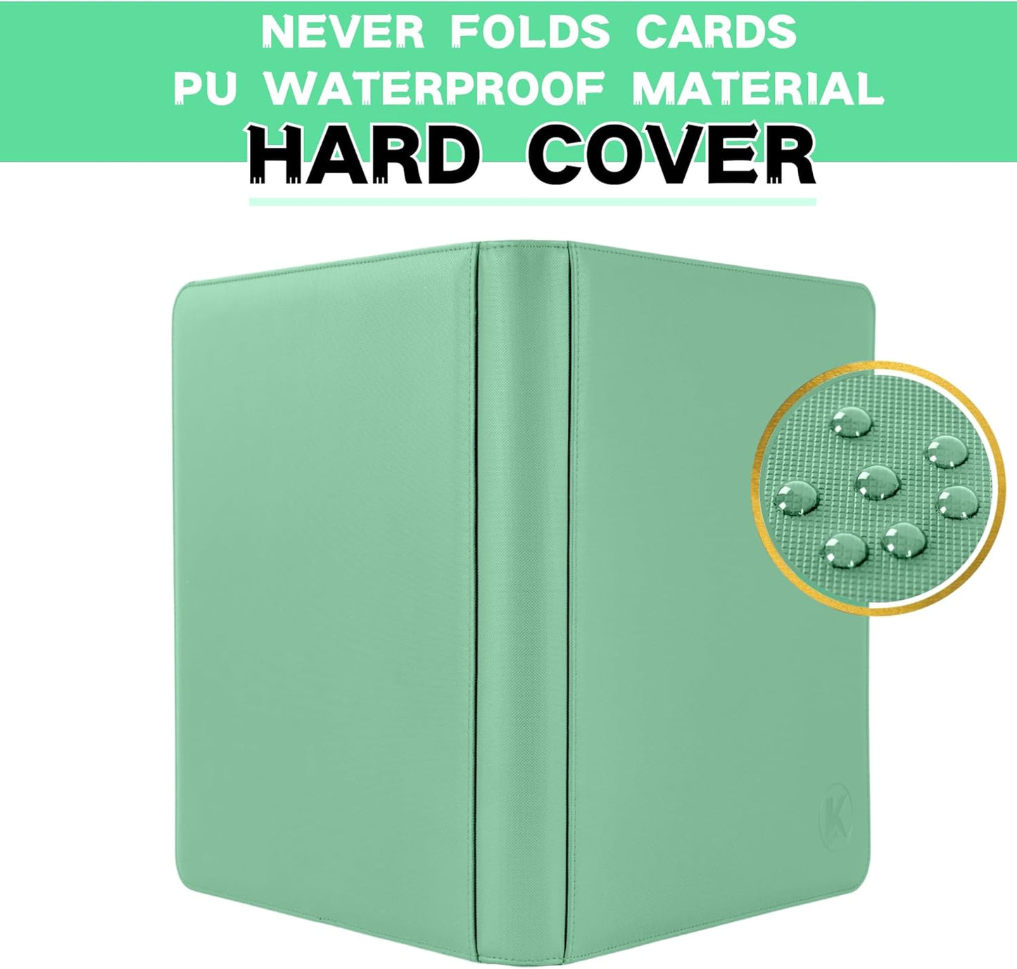 Toploader Binder, Holds 128+ Toploaders, 4 Pocket Top Loader Card Storage Case, Double-Sided Pockets for trading card in 3 x 4'' Toploaders (Light Green)