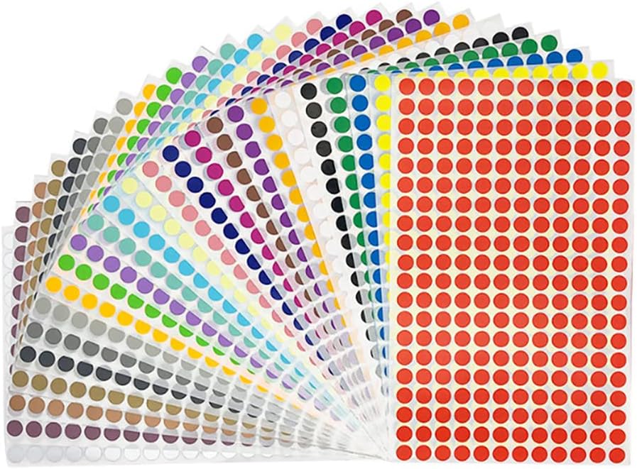 Color Book Spine Labels | 1000pcs for Classroom Library Organization | Rainbow Book Spine Stickers 25 Assorted Colors,1"