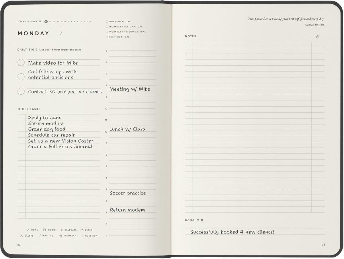 Full Focus Gray Linen Planner by Michael Hyatt - The #1 Daily Planner to Increase Focus, Eliminate Overwhelm, and Achieve Your Biggest Goals - Hardcover
