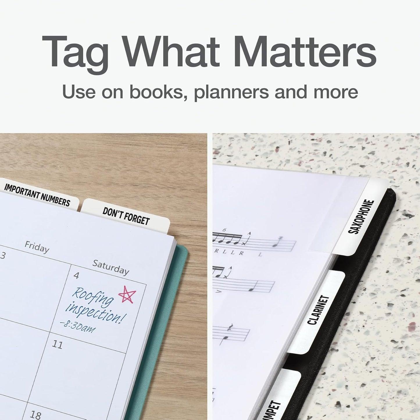 Redi-Tag Laser Printable Tabs, Permanent Index Tabs, Customizable Adhesive Labels, White, 2" x 0.875", 300 Per Pack (B39170)