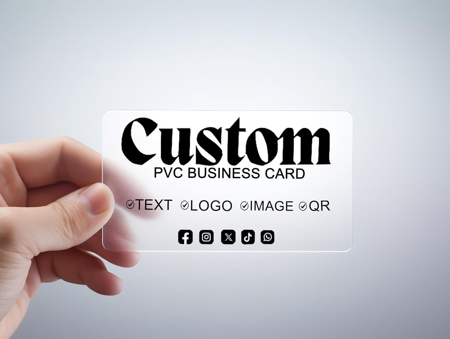 Custom Frosted Plastic Business Name Cards,Personalized Waterproof Calling Cards with Your Text/logo/image, Thick PVC business card for small business (Frosted matte business card)