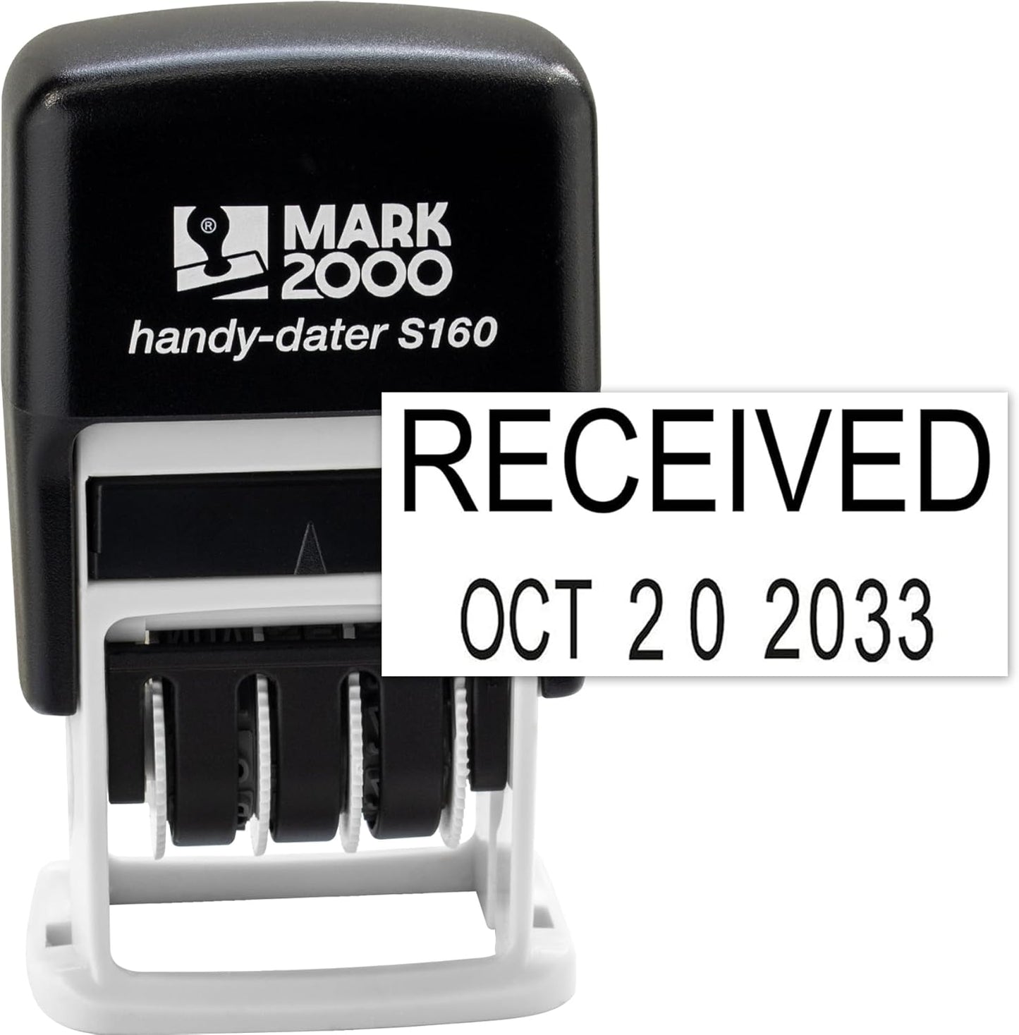 Mark 2000 Self-Inking Rubber Date Office Stamp with Received Phrase & Date - Black Ink (Handy-Dater S160), 12-Year Band