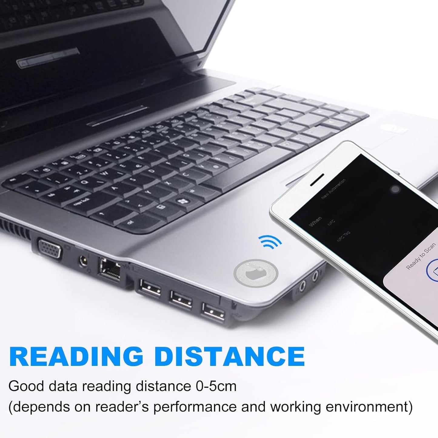 500 PCS Round NFC Tags Stickers - NTAG213 Chip, Blank, Adhesive Labels, RFID Tags, Rewritable, 137 Bytes Memory, Compatible with All NFC-Enabled Smartphones and Devices