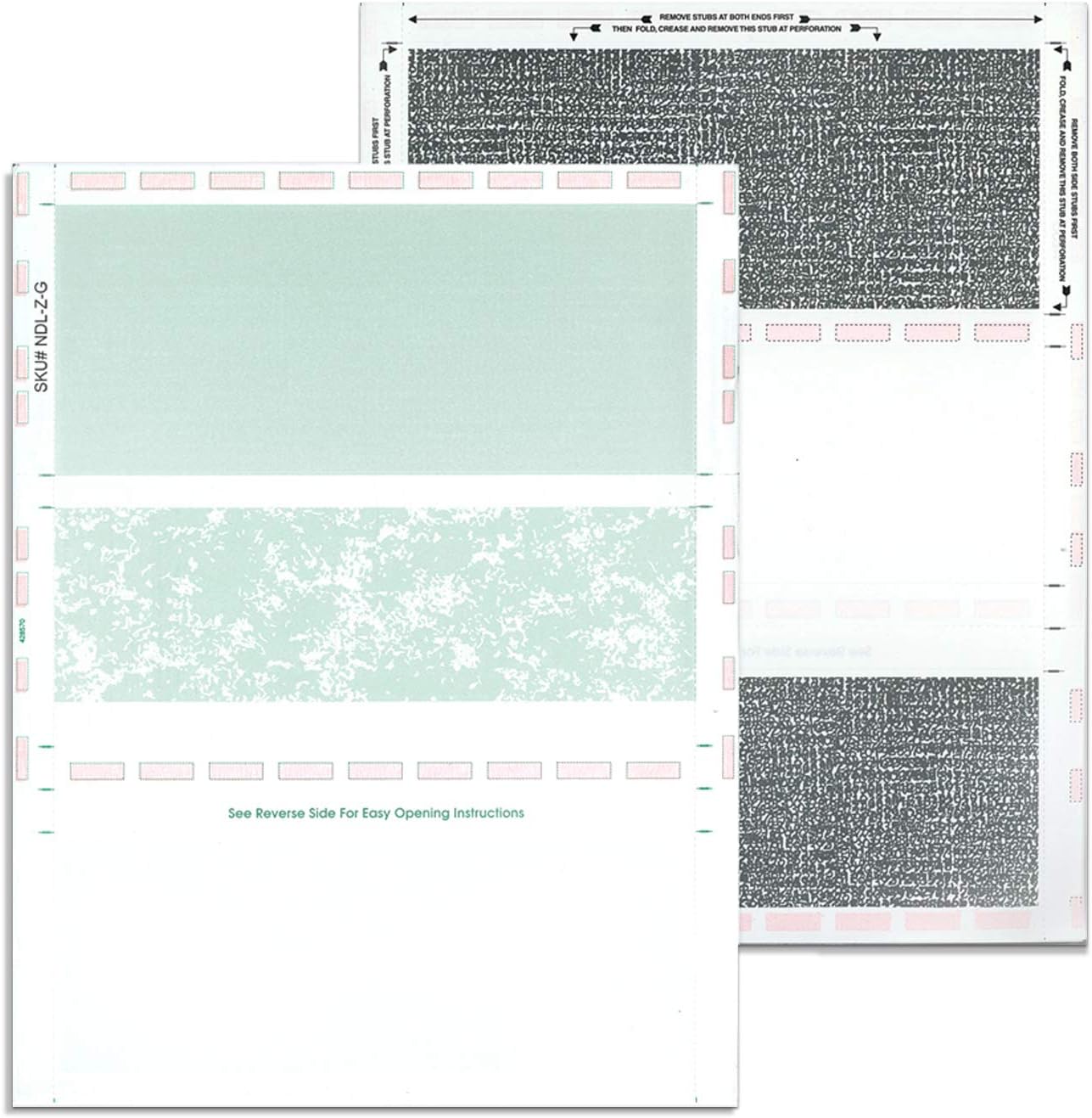 NextDayLabels - 8-1/2" x 11" Z Fold Pressure Seal Self Mailer Checks (Green-500)