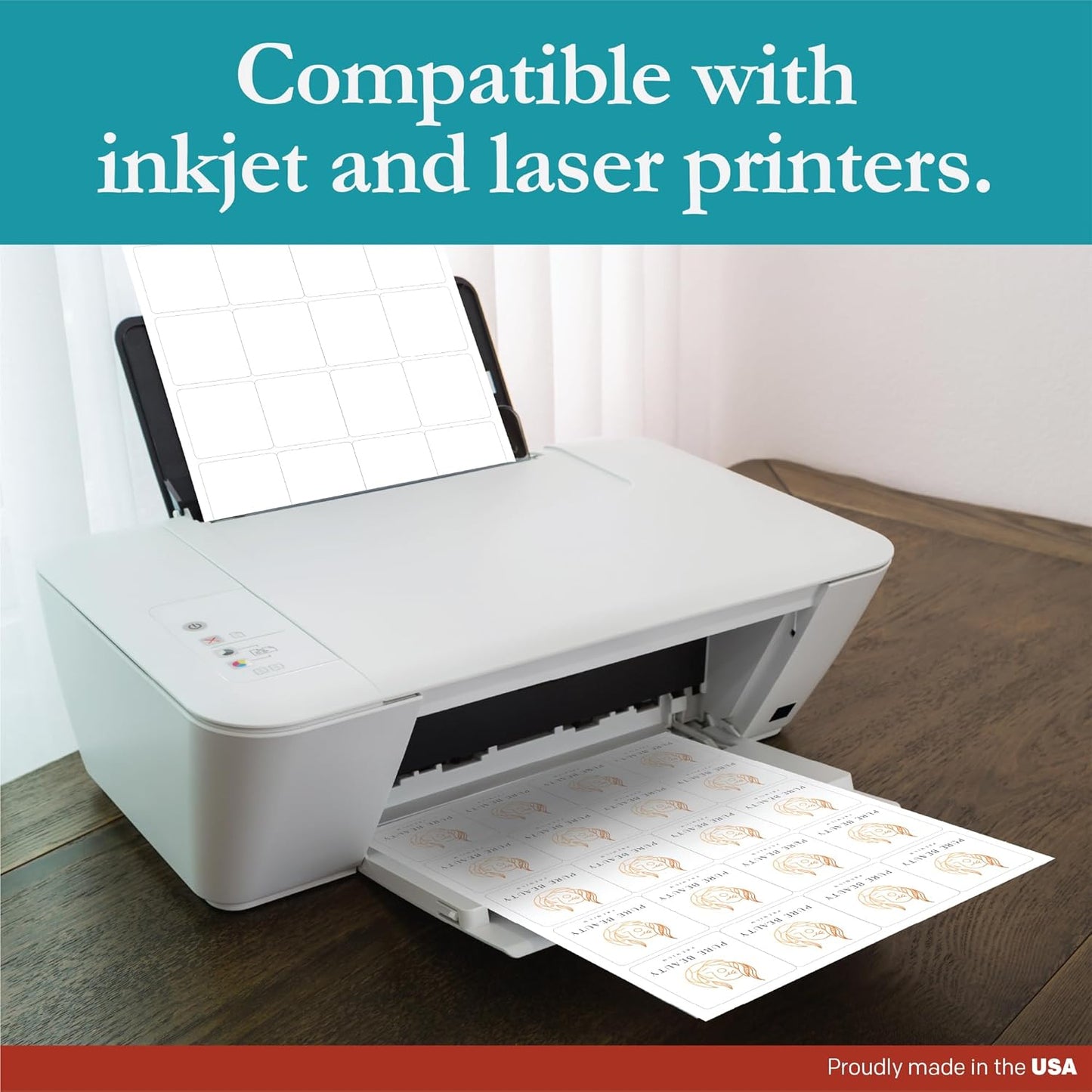 Premium Label Supply White Sticker Square Labels – 2" x 2" – Laser/Inkjet Compatible – (20 per Sheet), 100 Sheets – 2000 Total Adhesive Labels